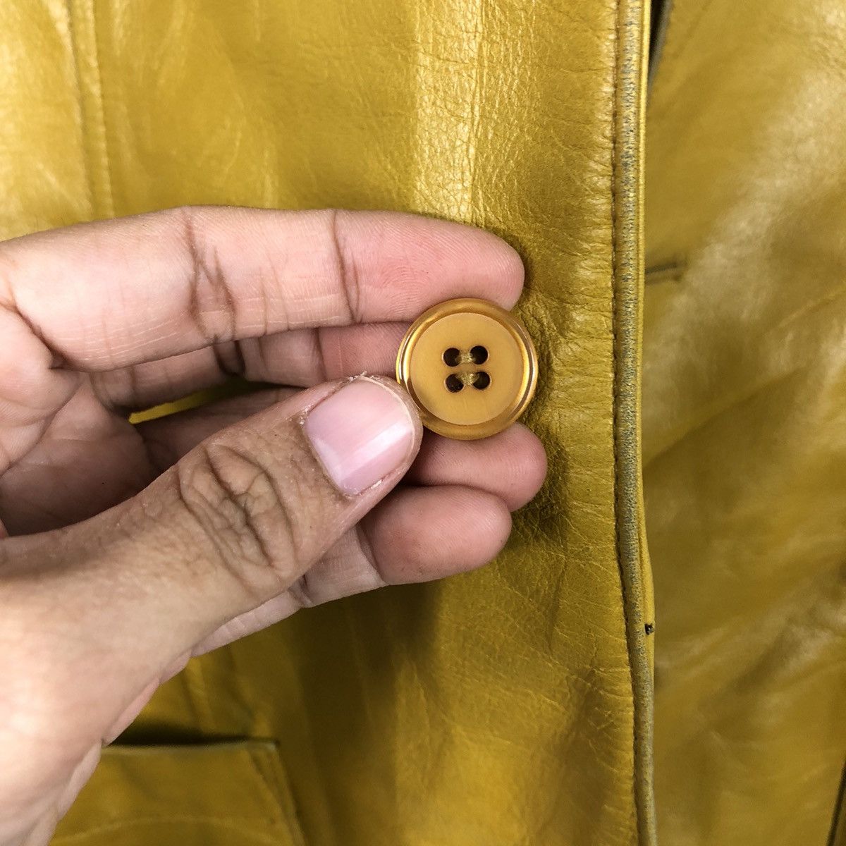 Japanese Brand United Arrows Pink Label Mustard Leather Japan Made Archive Size US M / EU 48-50 / 2 - 17 Thumbnail