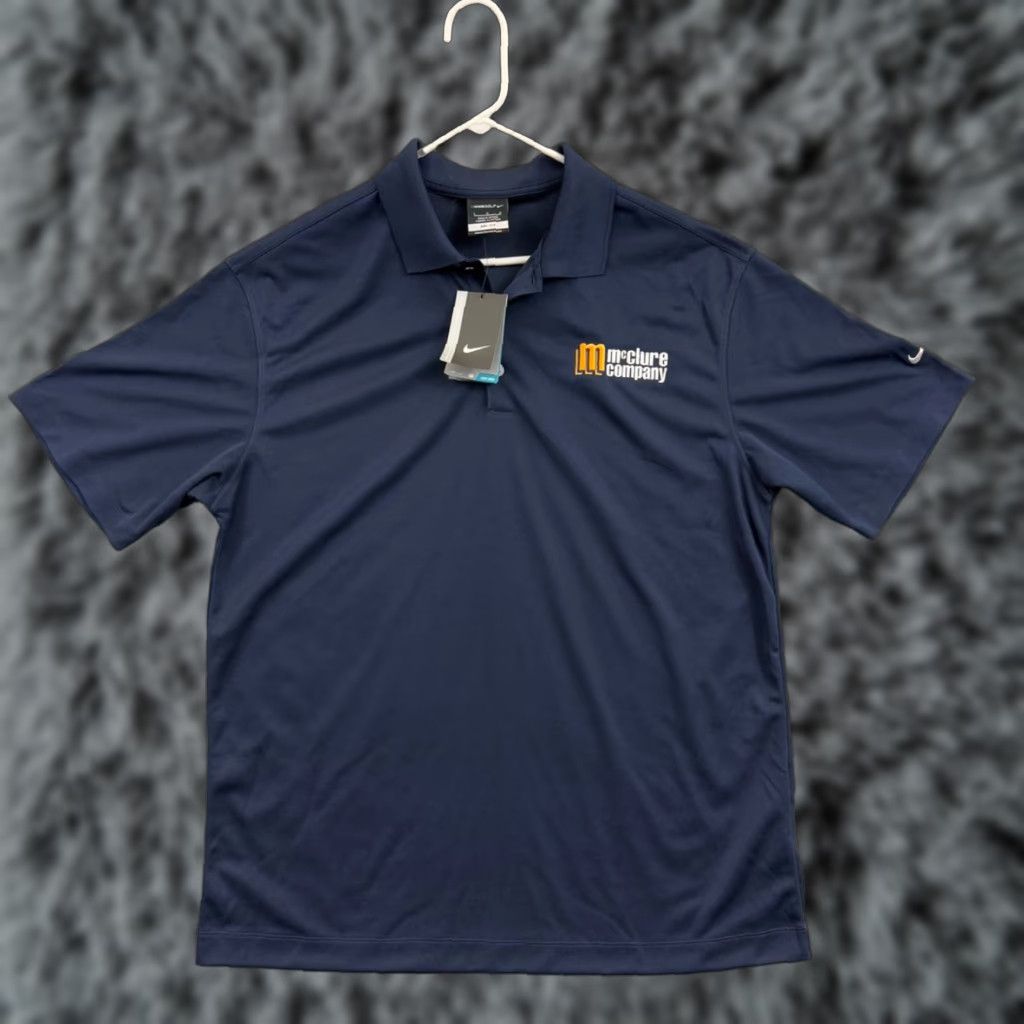 Nike Nike Golf Dri-Fit Polo Shirt Men L Short Sleeve Swoosh Button Casual NWT Blue Polyester Regular Logo Golf Shirt Size US L / EU 52-54 / 3 - 1 Thumbnail
