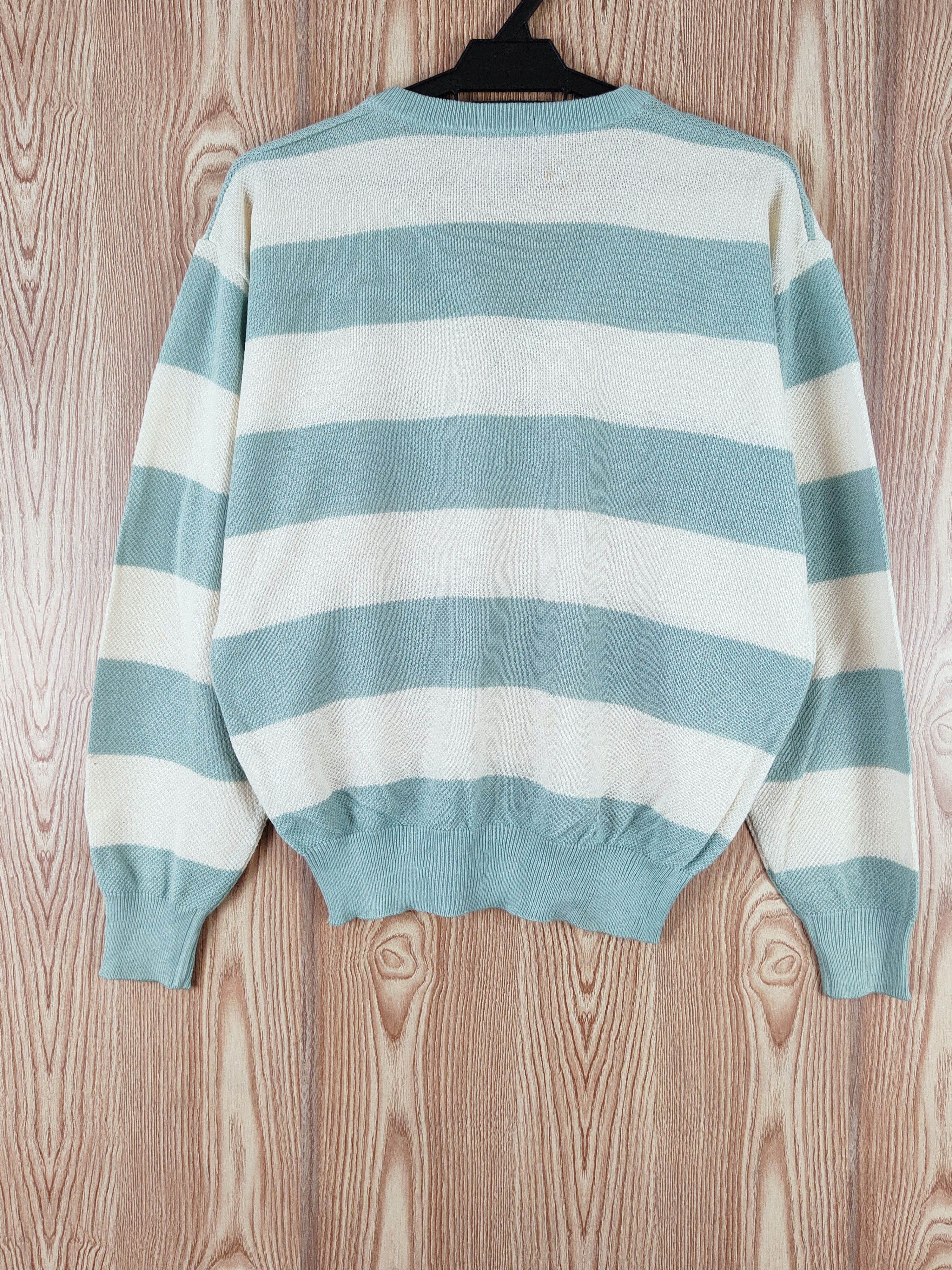 Japanese Brand Arnold Palmer Green Cream Stripe Knitwear Sweatshirts #W127 Size US M / EU 48-50 / 2 - 8 Thumbnail