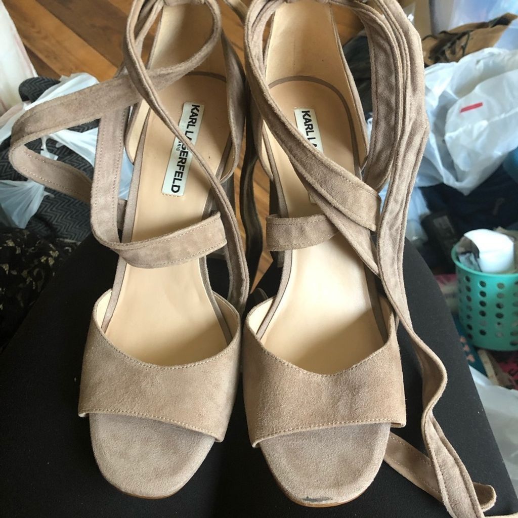 Karl Lagerfeld Karl Lagerfeld Racha Strappy Ankle Tie Sandal Heel Size US 10 / IT 40 - 2 Thumbnail