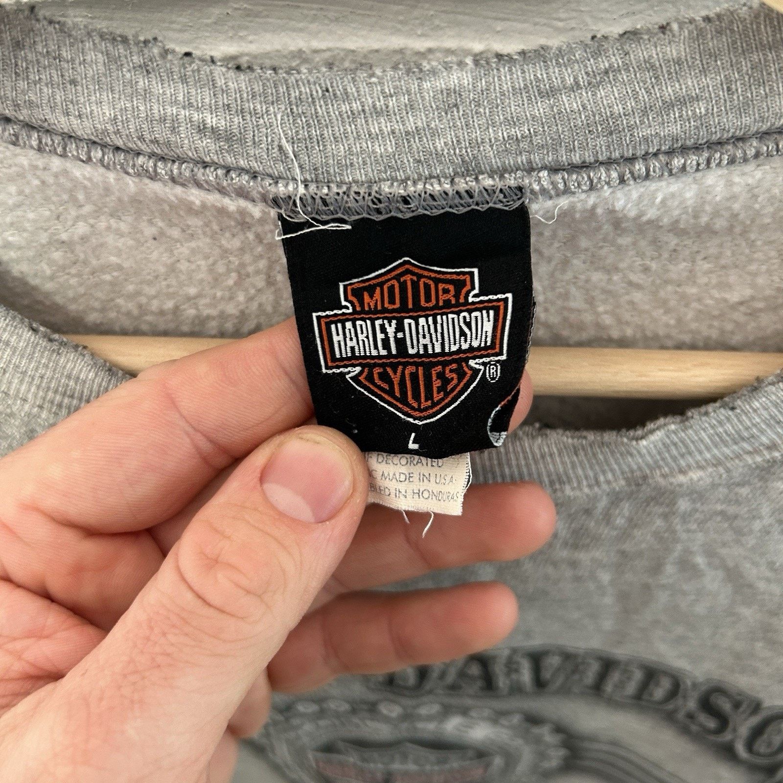 Harley Davidson Vintage Harley-Davidson Crewneck Chains Sleeve-Hit “Grey” Size US L / EU 52-54 / 3 - 12 Thumbnail