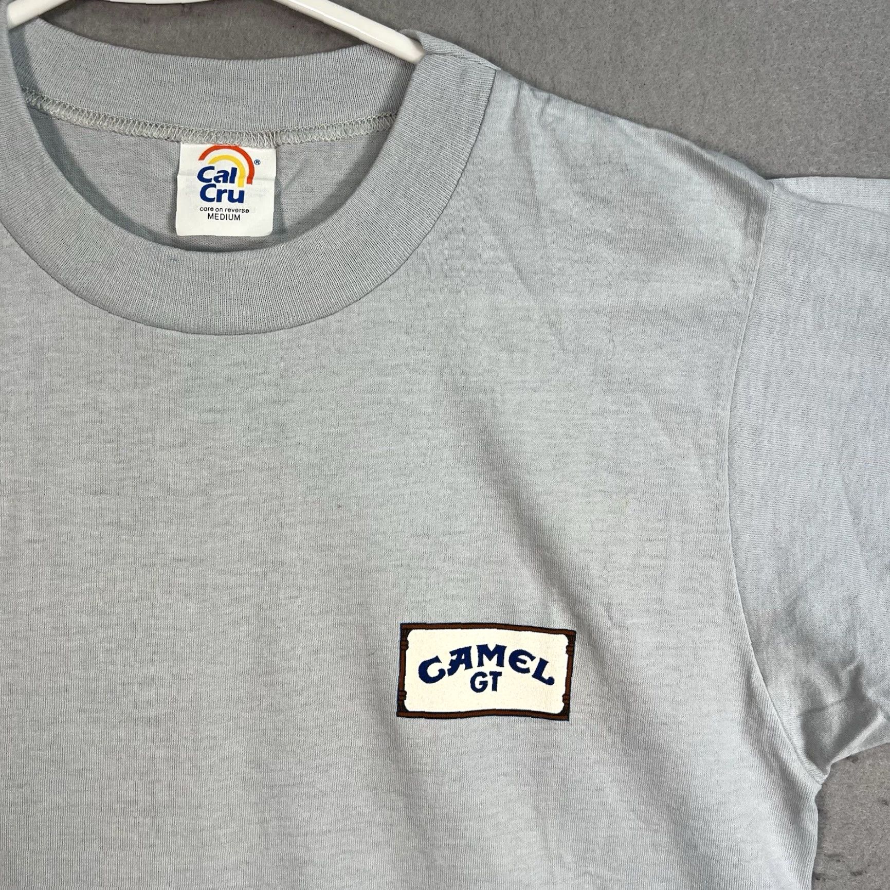 Camel VINTAGE 1980s Porsche GT IMSA Racing T Shirt Men's Medium Blue Graphic Tee Sportswear Size US M / EU 48-50 / 2 - 3 Thumbnail