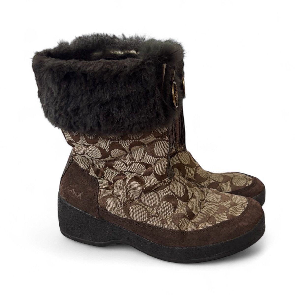 Coach Vintage Coach Y2K monogram Fur boots Size US 9.5 / IT 39.5 - 1 Thumbnail
