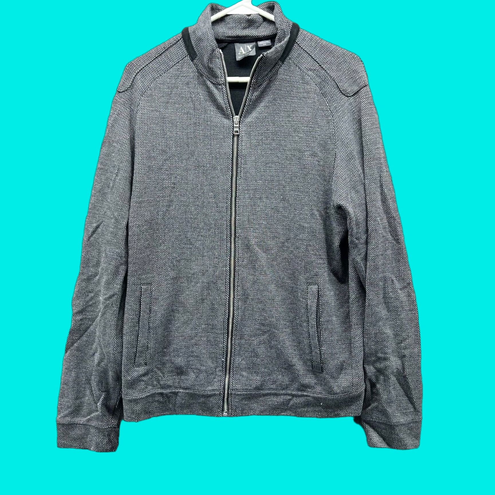 Armani Exchange Armani Exchange Jacket Mens Medium Gray Full Zip Fleece Bomber Vintage Shirt? Size US M / EU 48-50 / 2 - 1 Thumbnail