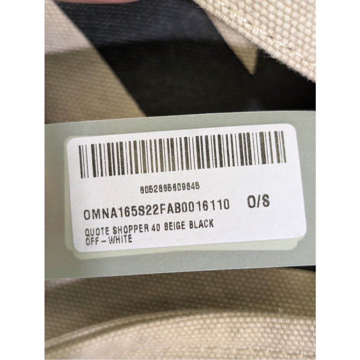 Off-White o1rshd1 Q:2 / Size: OS / Quote Shopper 40 Bag in Beige Black Size ONE SIZE - 23 Thumbnail