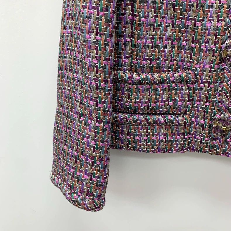 Chanel ChanelPurple lapel double-breasted long-sleeved knitted jac Size 4XL / US 24-26 - 4 Thumbnail