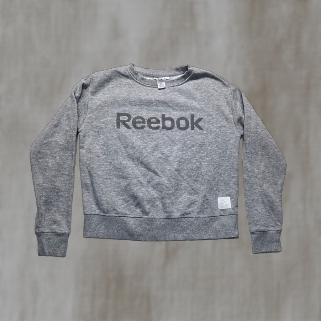 Reebok Reebok Sweater Adult XS Gray Logo Pullover Cropped Crew Sweatshirt Womens Size XS / US 0-2 / IT 36-38 - 1 Thumbnail