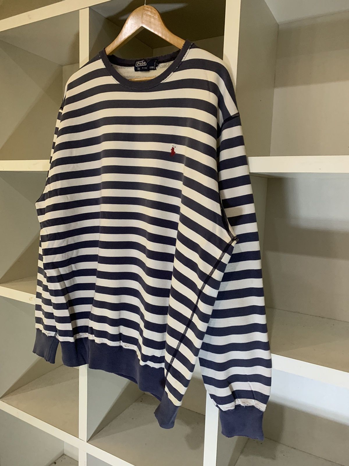 Vintage VINTAGE POLO RALPH LAUREN STRIPE SWEATER Size US L / EU 52-54 / 3 - 3 Thumbnail