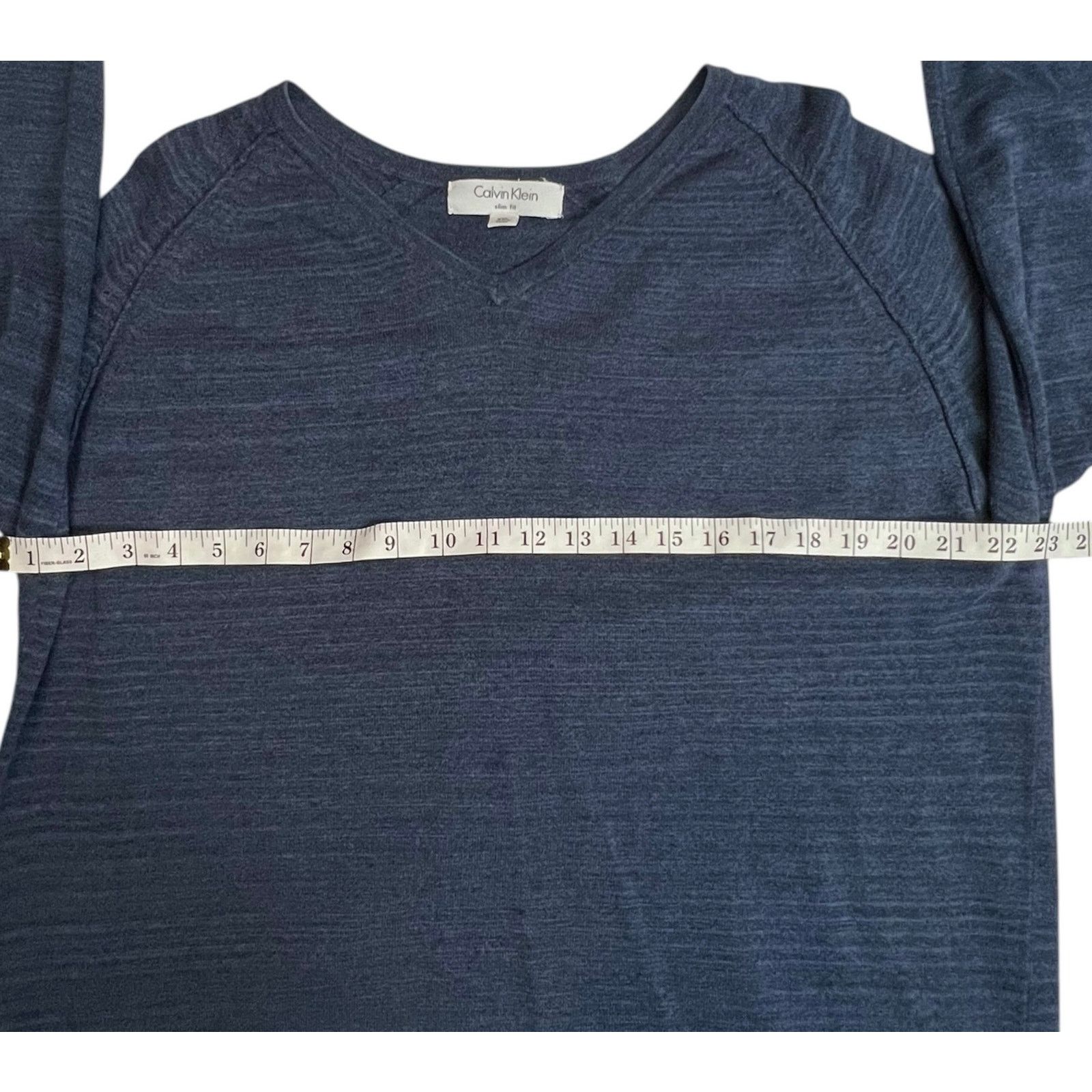 Calvin Klein Calvin Klein Slim Fit V-Neck Sweater XXL Blue Long Sleeve Size US XL / EU 56 / 4 - 11 Thumbnail