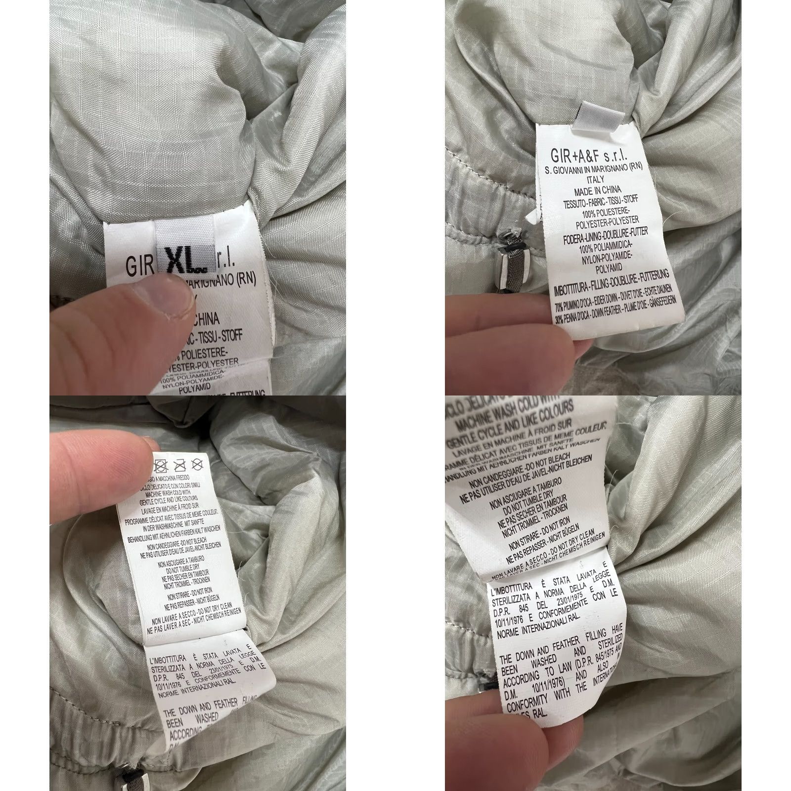 Vintage Le Jean de Marithe Francois Girbaud Down Jacket Puffer Coat XL Beige Womens Jacket, Beiges, Down Feather Insulation, Regular Fit, Long Sleeve Size 40" / US 18 - 8 Thumbnail