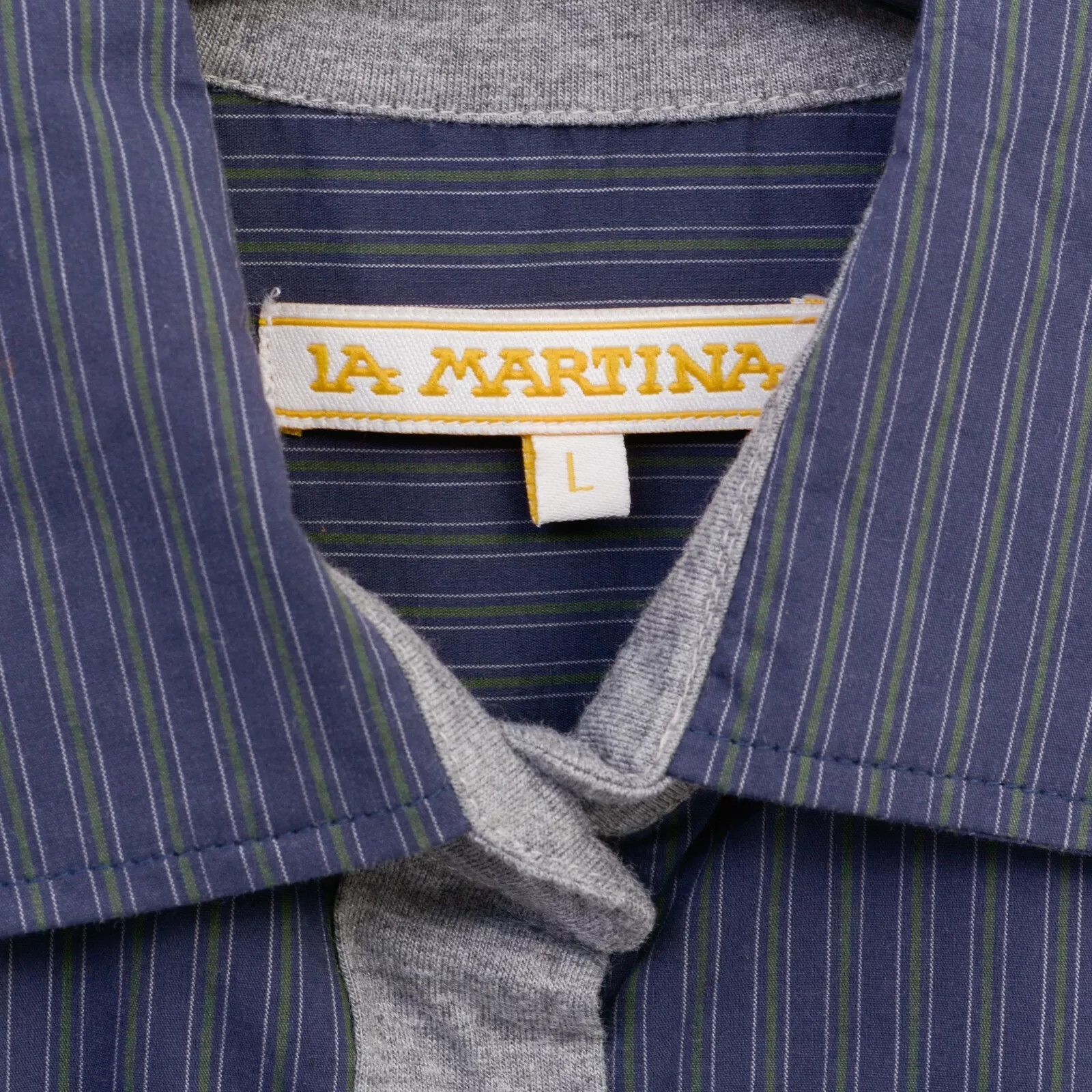 La Martina Women Shirt L Cotton Casual Top EU 44 Formal Striped Button Size L / US 10 / IT 46 - 6 Thumbnail