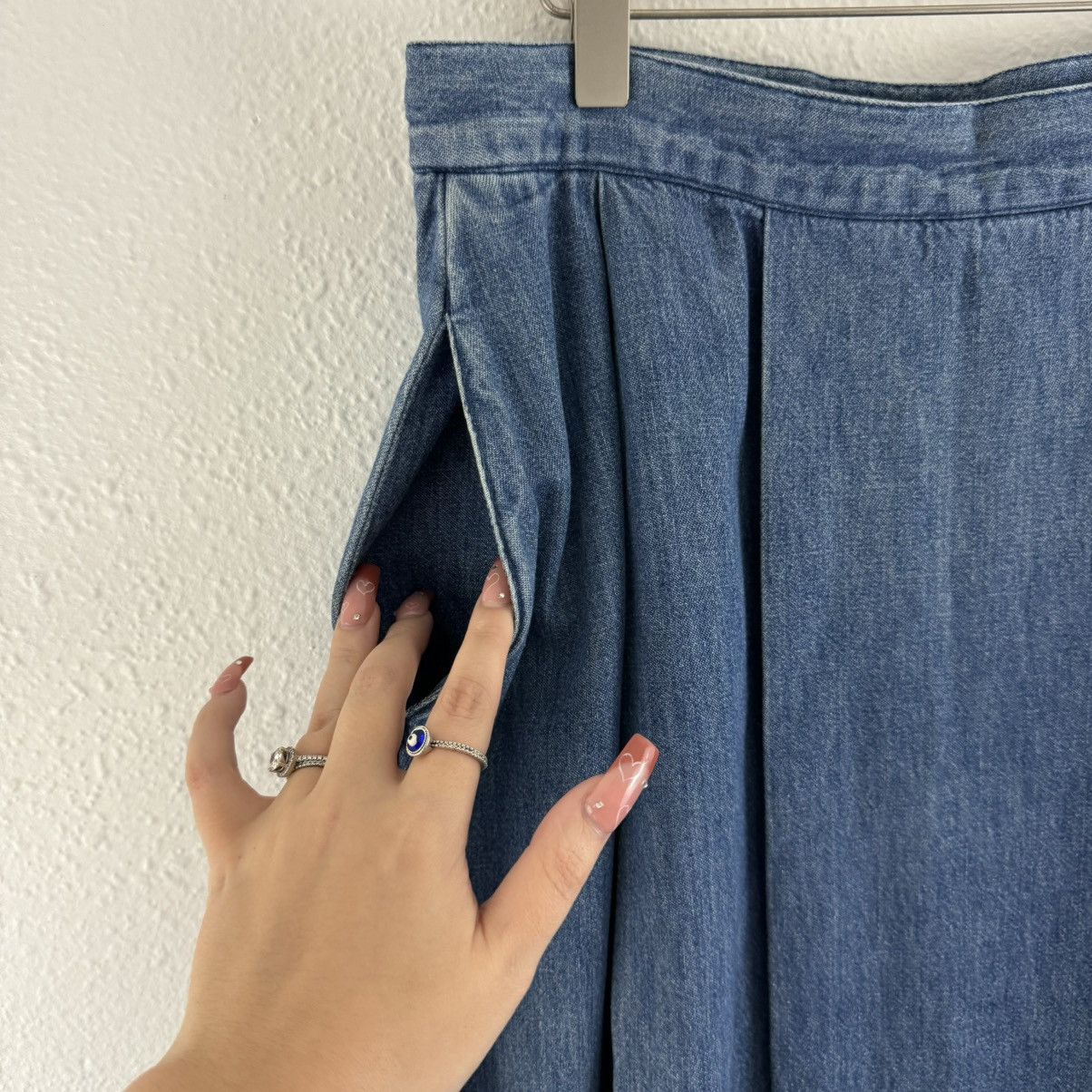Lands' End LANDS END Vintage Dark Wash Denim Jean Western Midi Skirt Size 30" / US 8 / IT 44 - 9 Thumbnail