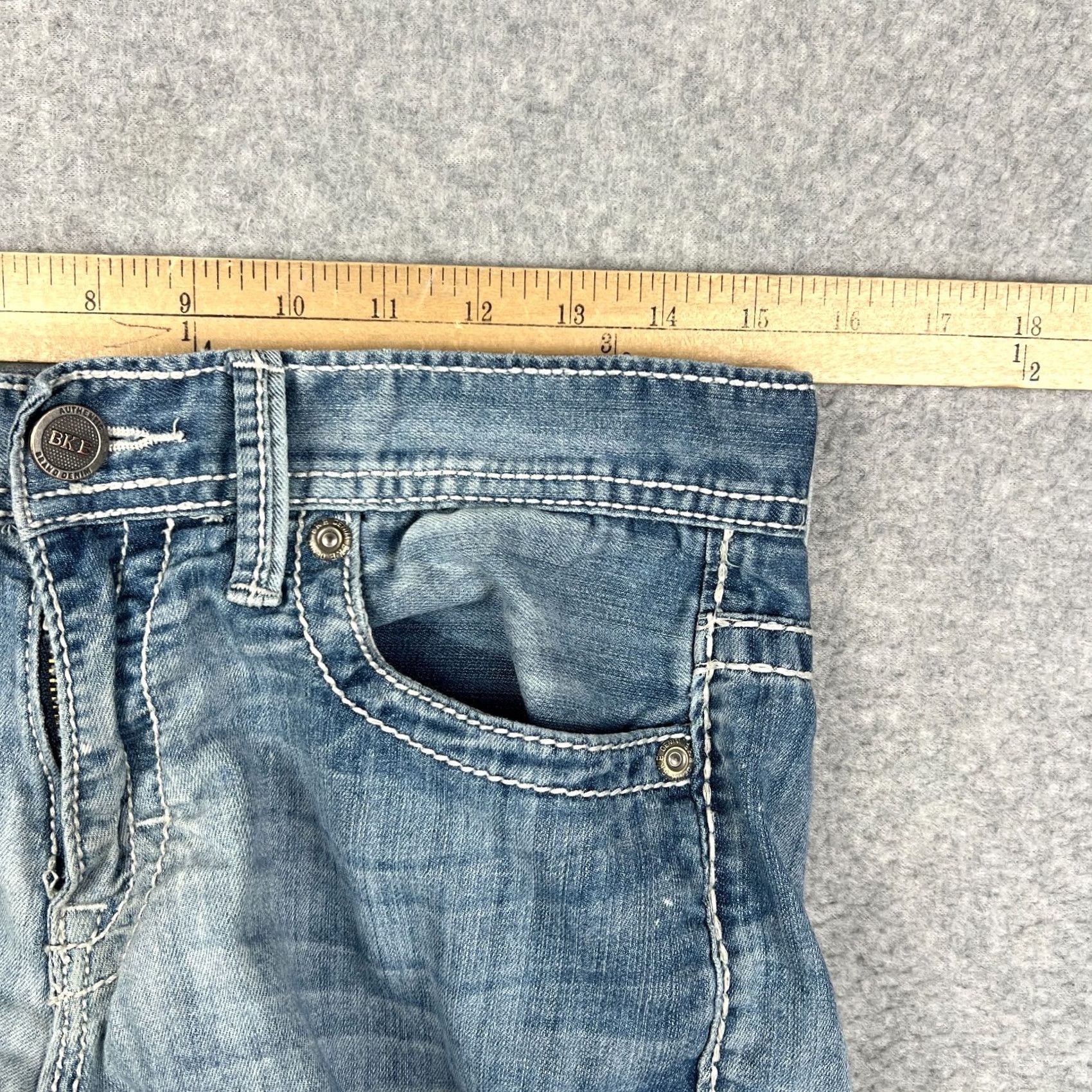 Vintage Buckle BKE Carter Jeans Stretch Denim 30x31 Men Blue Pants Thick Stitch Size US 30 / EU 46 - 6 Thumbnail