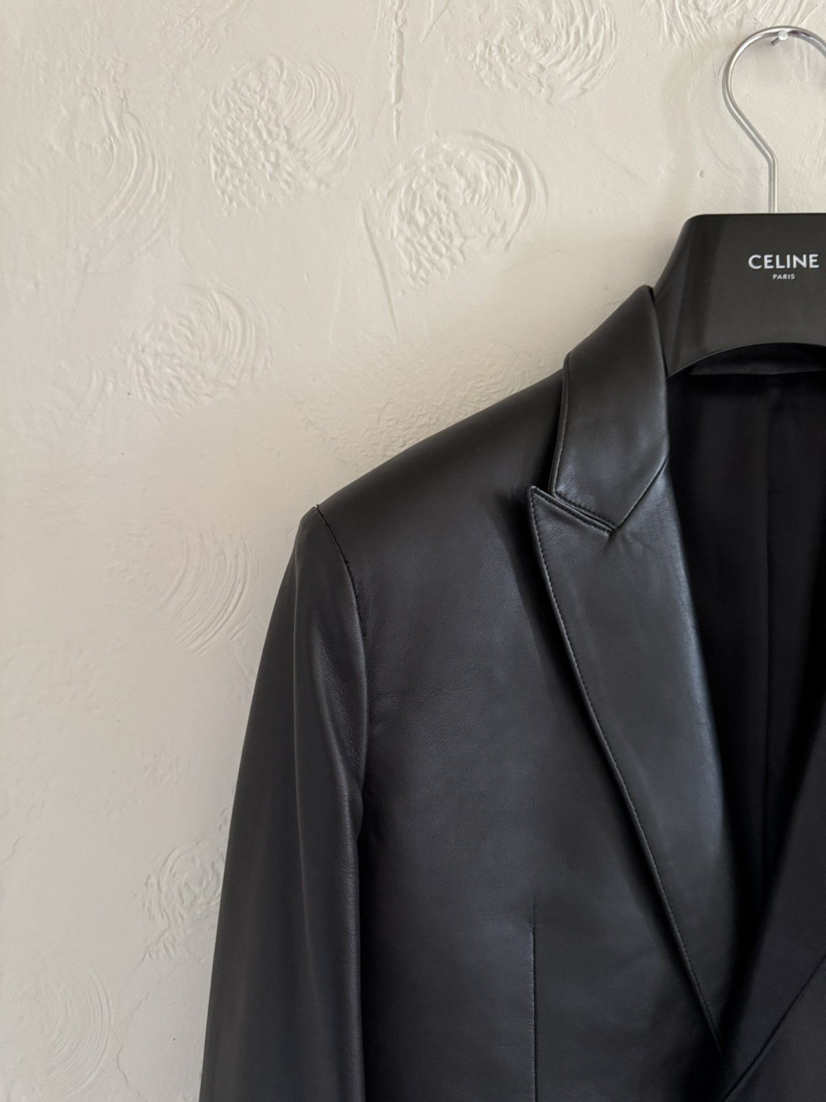 Celine × Hedi Slimane Celine SS19 Black Lambskin Rectangle Jacket Size 34R - 6 Thumbnail