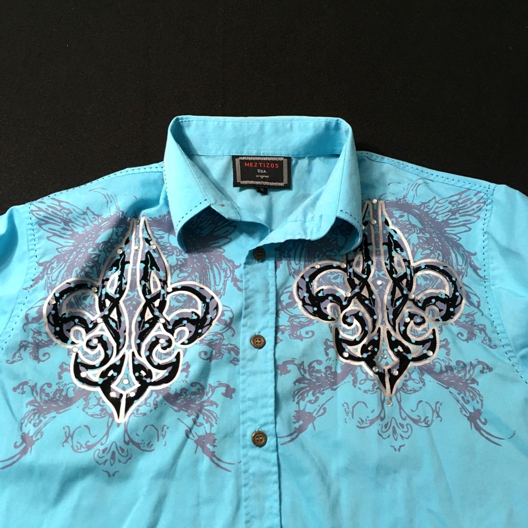 Doublet Mestizos Western Rodeo Shirt Long Sleeve medium double sided stones Mens Size US M / EU 48-50 / 2 - 7 Thumbnail