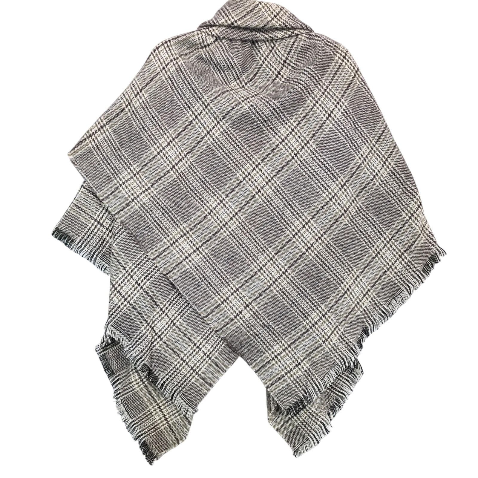 Other Altare Soft Knit Plaid Fringe Cape Poncho Women's One Size Size ONE SIZE - 2 Thumbnail