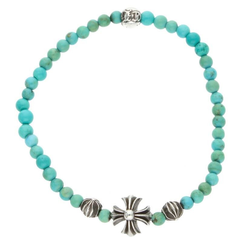 image of Chrome Hearts Teal Heart Bead Bracelet, Men's