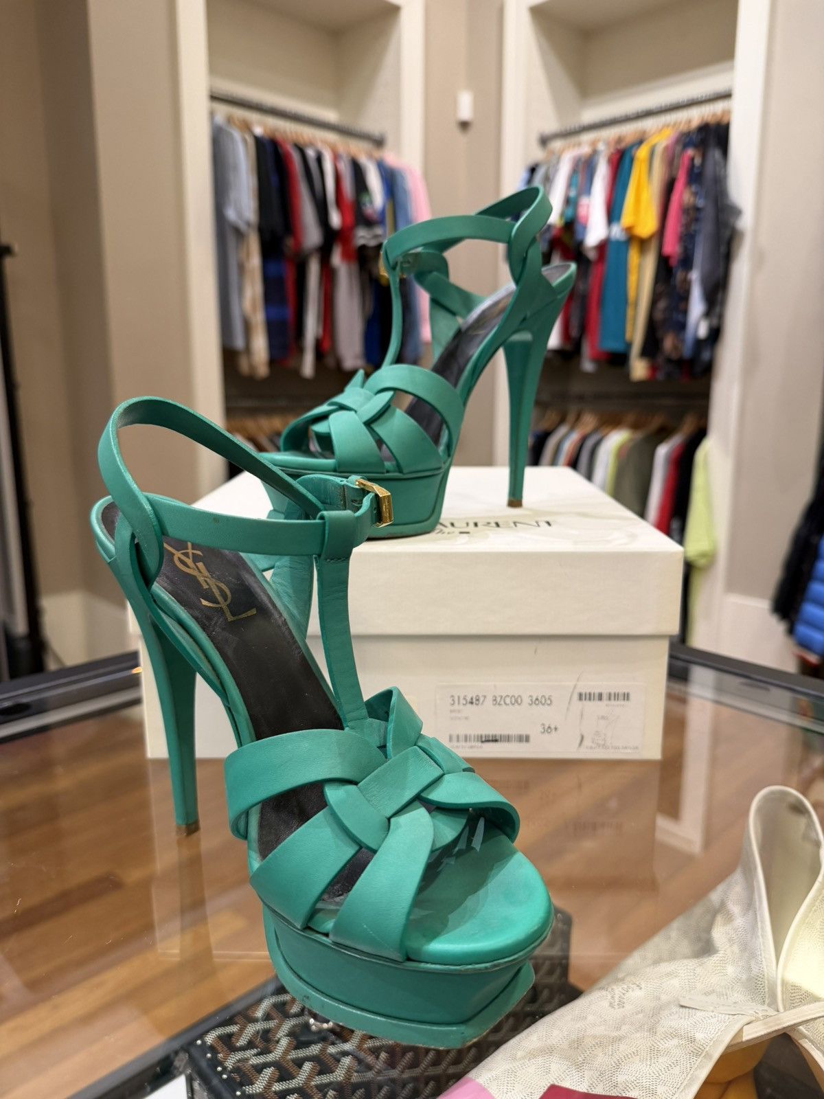 Yves Saint Laurent YSL Saint Laurent Tribute Platform Sandals Size US 6.5 / IT 36.5 - 2 Thumbnail