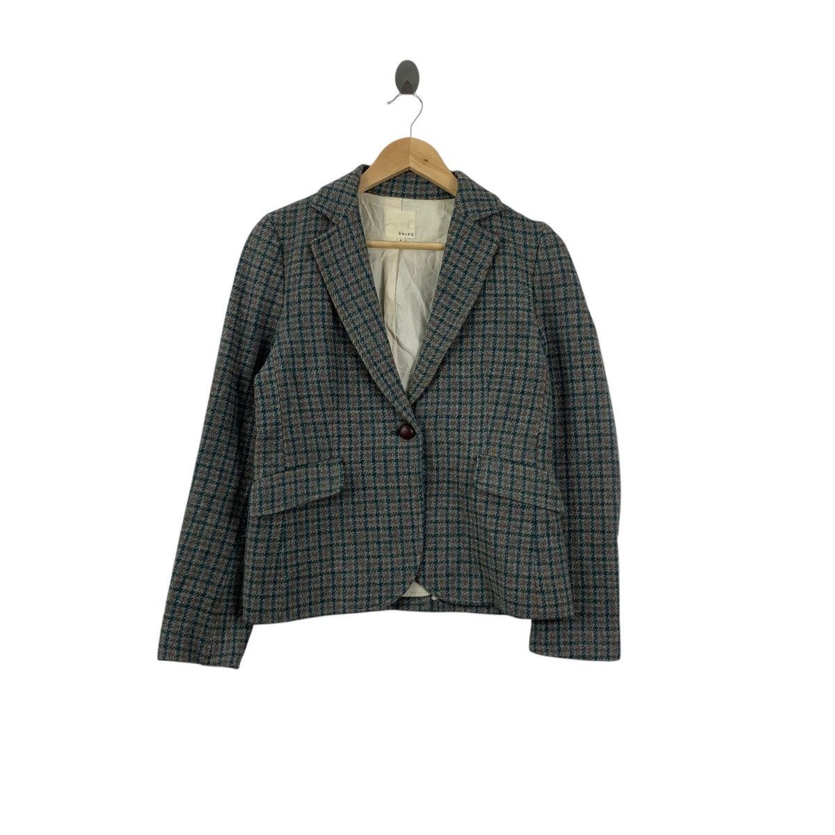Vintage SHIPS JAPAN COLLECTION Houndstooth Tweed Blazer Coat