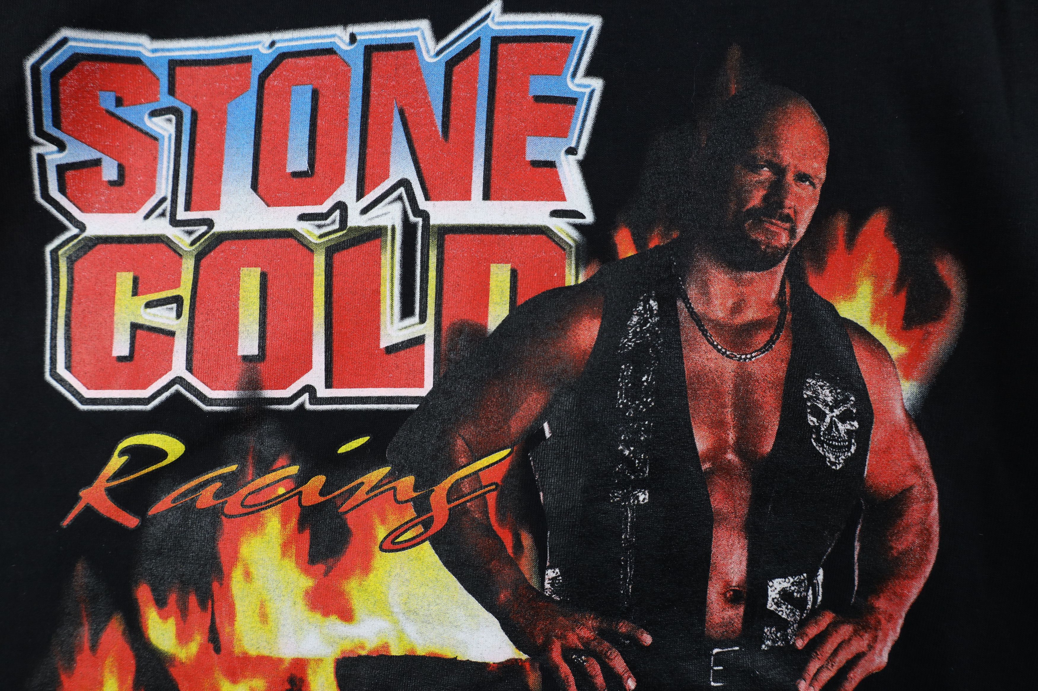 Vintage Vintage 90s WWF Wrestling Cold Steve Austin Racing T-Shirt Size US XL / EU 56 / 4 - 10 Thumbnail