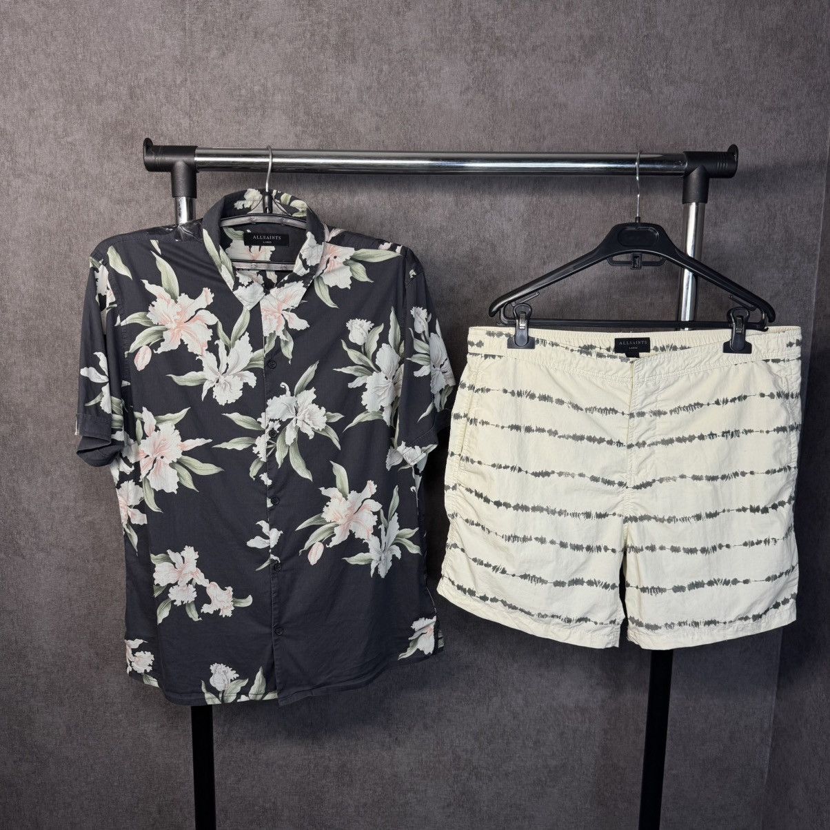 Allsaints Allsaints Set Short sleeve shirt + swim shorts Japan style Size US L / EU 52-54 / 3 - 1 Thumbnail