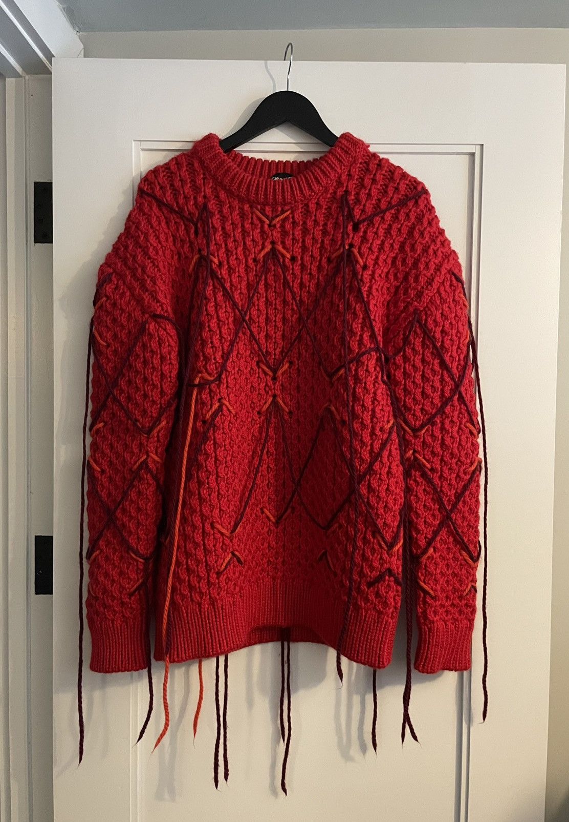 image of Calvin Klein 205W39Nyc Aw18 Wool & Mohair Sweater in Red, Men's (Size Small)