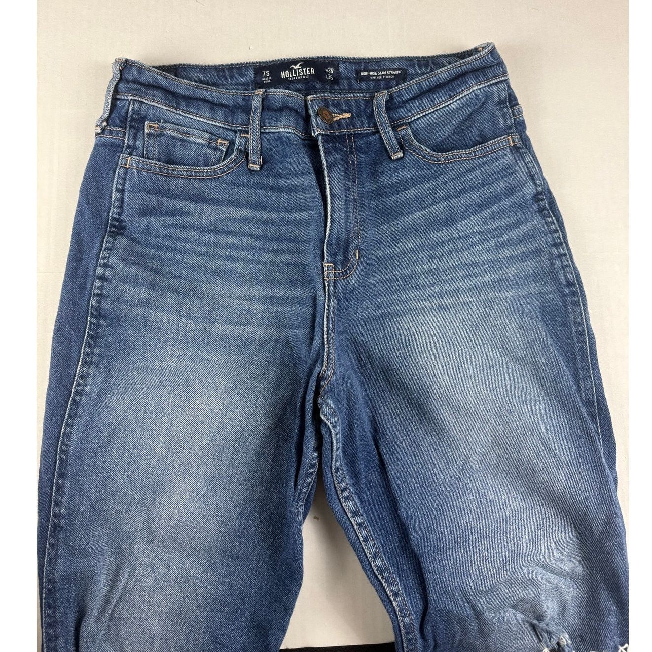 Hollister Hollister Cropped High-Rise Slim Straight Jeans 7S w28 L25 Size 28" / US 6 / IT 42 - 2 Thumbnail