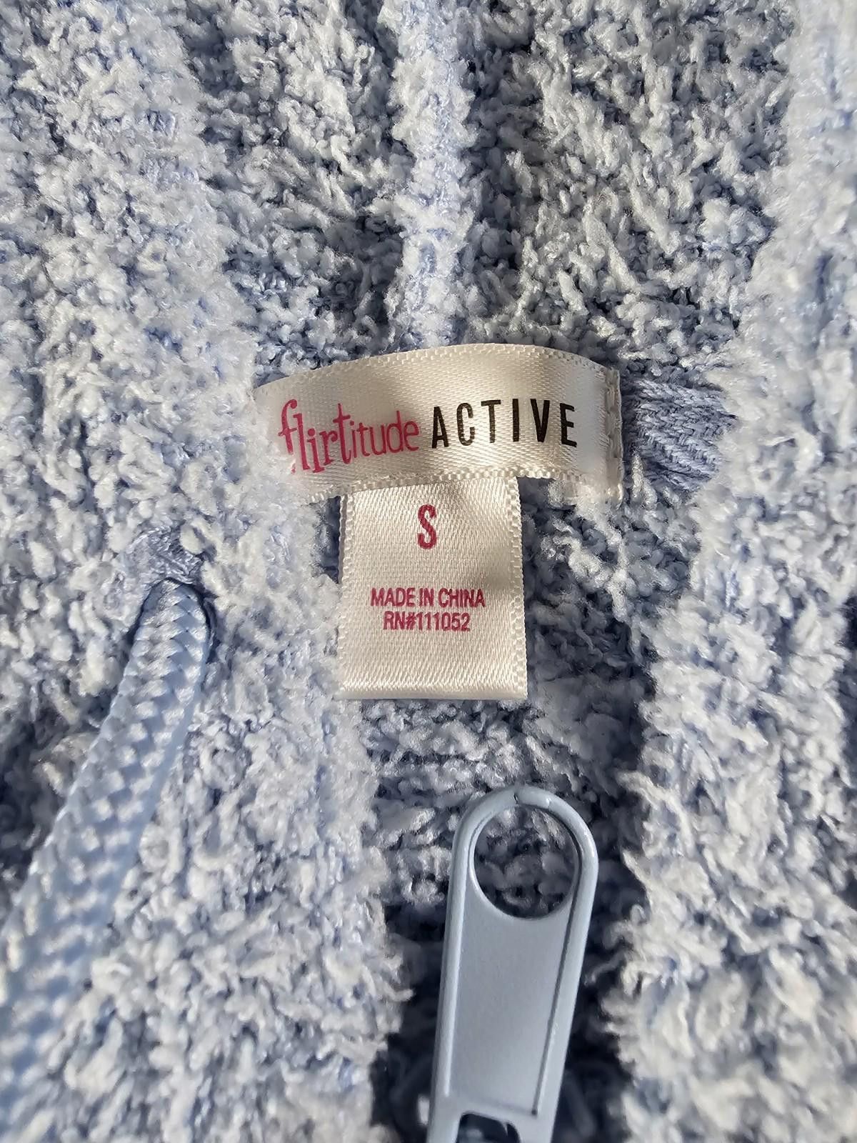 Designer Flirtitude Active Full Zip Hooded Cropped Sweater Small Blue Size S / US 4 / IT 40 - 3 Thumbnail