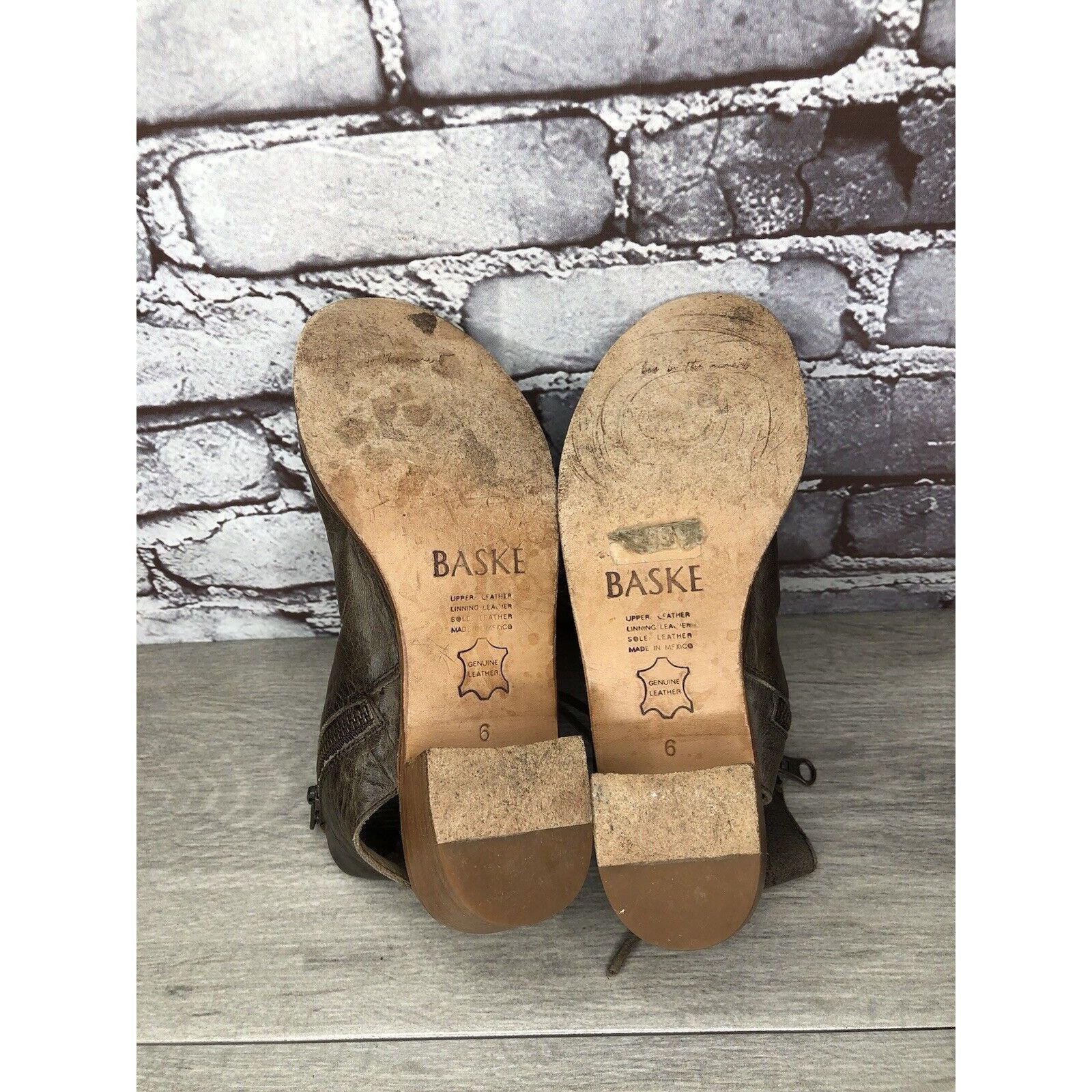 Other Baske California Ariel Olive Leather Lace Zip Open Toe Heel Size US 6 / IT 36 - 16 Thumbnail