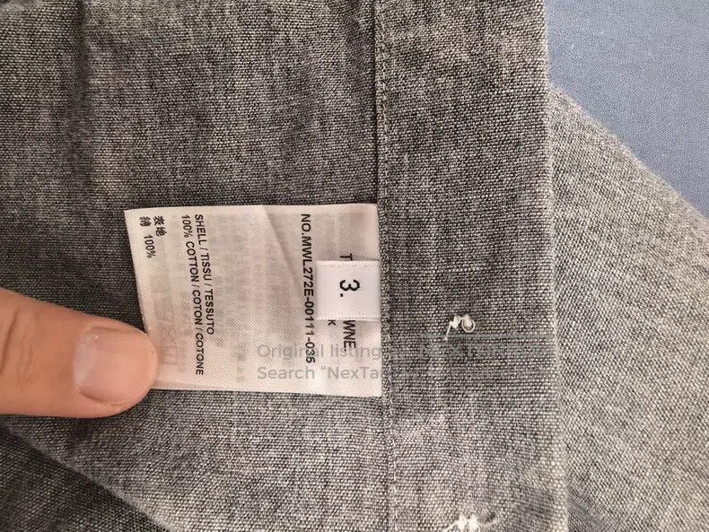 Thom Browne Thom Browne Grey Cotton Long-sleeve Shirt Size US L / EU 52-54 / 3 - 6 Thumbnail