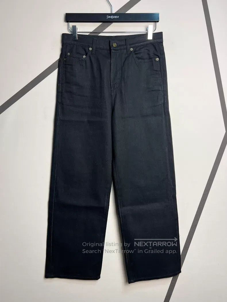 Saint Laurent Paris Saint Laurent Paris Black Straight Wide Leg Jeans Size US 29 - 1 Thumbnail