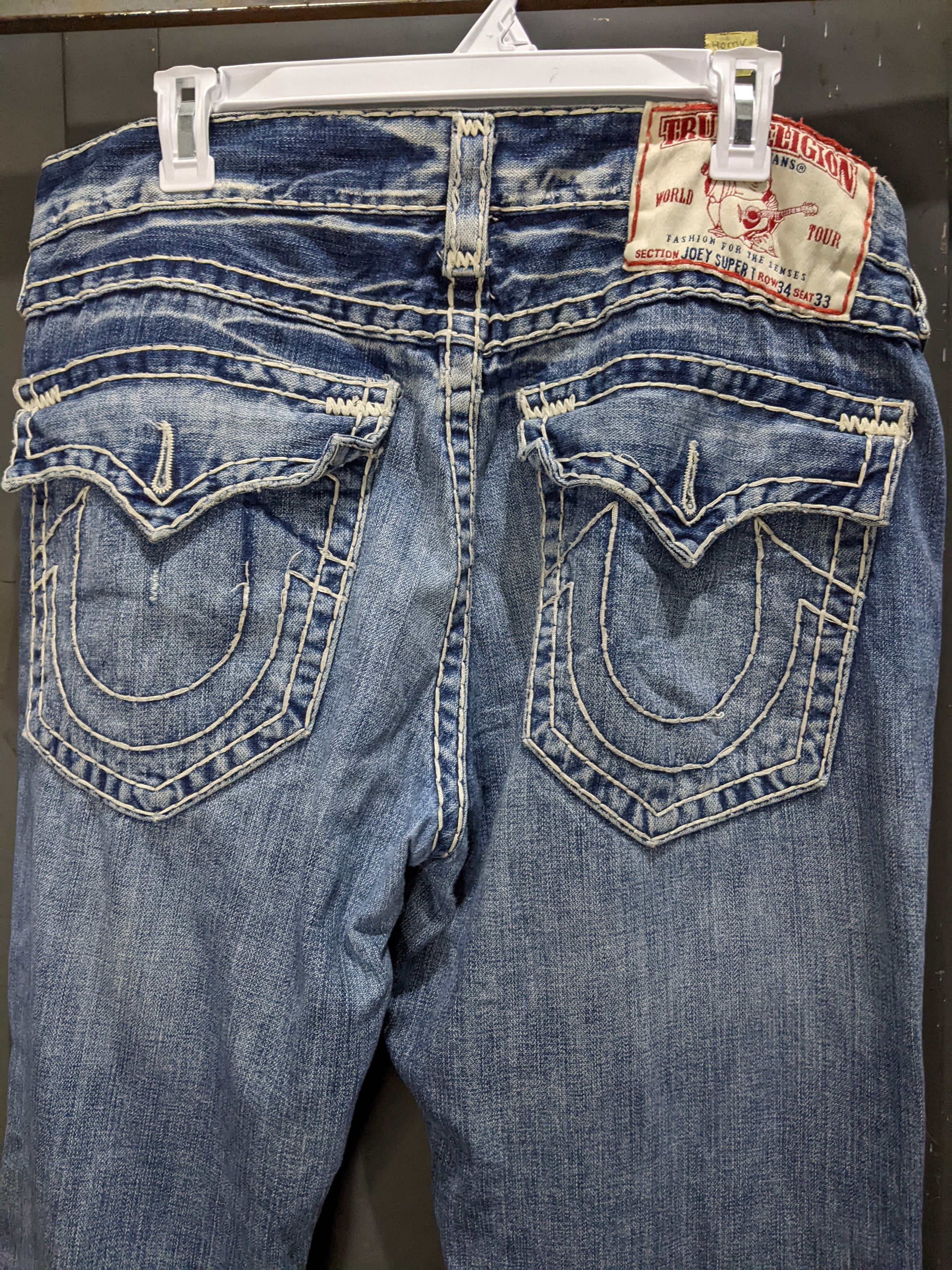 True Religion Vintage Joey Super T Flare Jeans Size US 34 / EU 50 - 7 Thumbnail