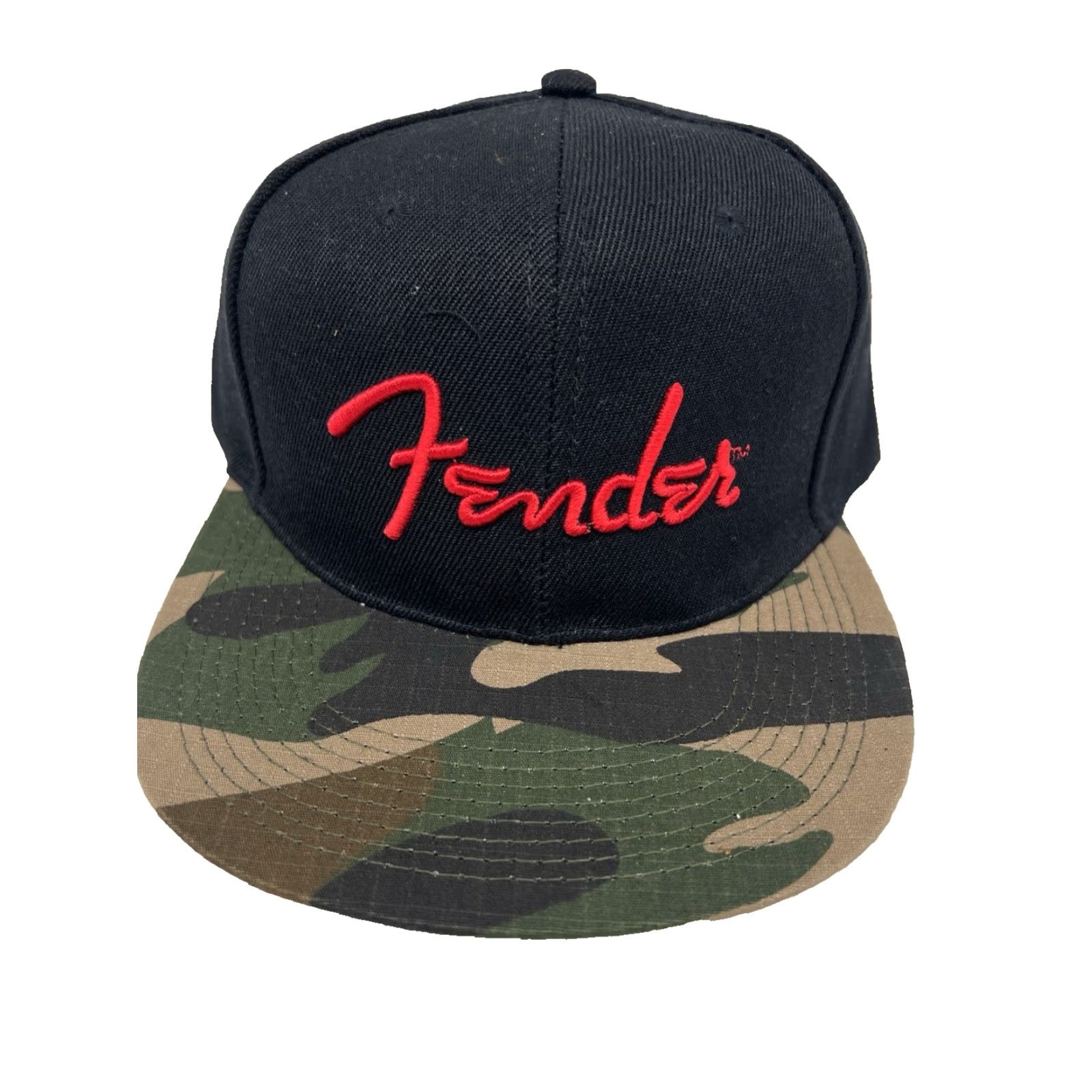 Fender Fender Guitars Hat Mens One Size Black Camouflage Flat Bill Snapback Cotton Twill Size ONE SIZE - 2 Thumbnail