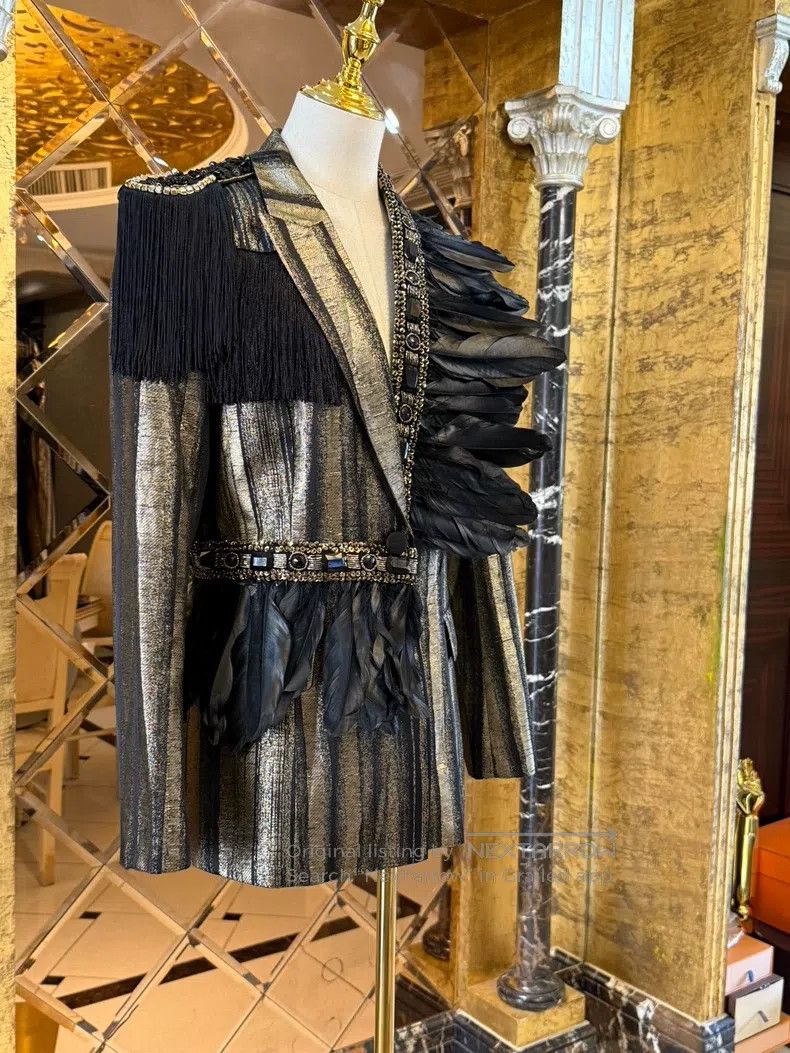 Versace Versace Main line metal streamer Belgian rhinestone fringe Size M / US 6-8 / IT 42-44 - 2 Thumbnail