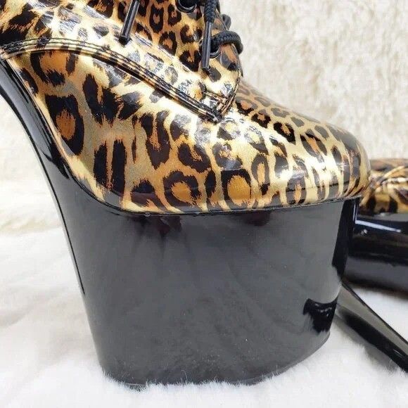 Other NEW Adore Gold Leopard 1020 Platform Heel Ankle Boots Pole D Size US 12 / IT 42 - 9 Thumbnail