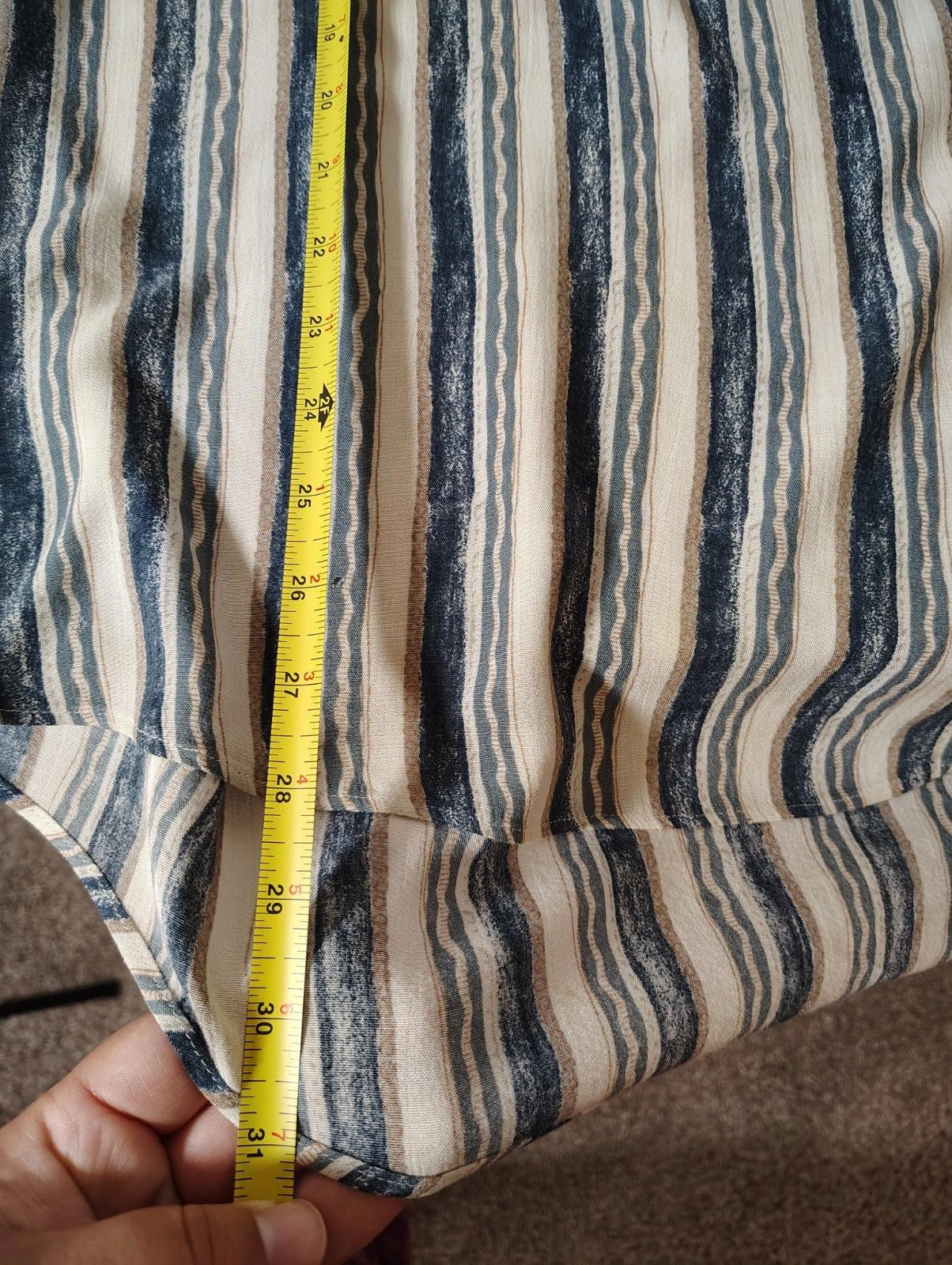 Other Riscatto Men's XL Button up collar striped blue beige tan Size US XL / EU 56 / 4 - 5 Thumbnail