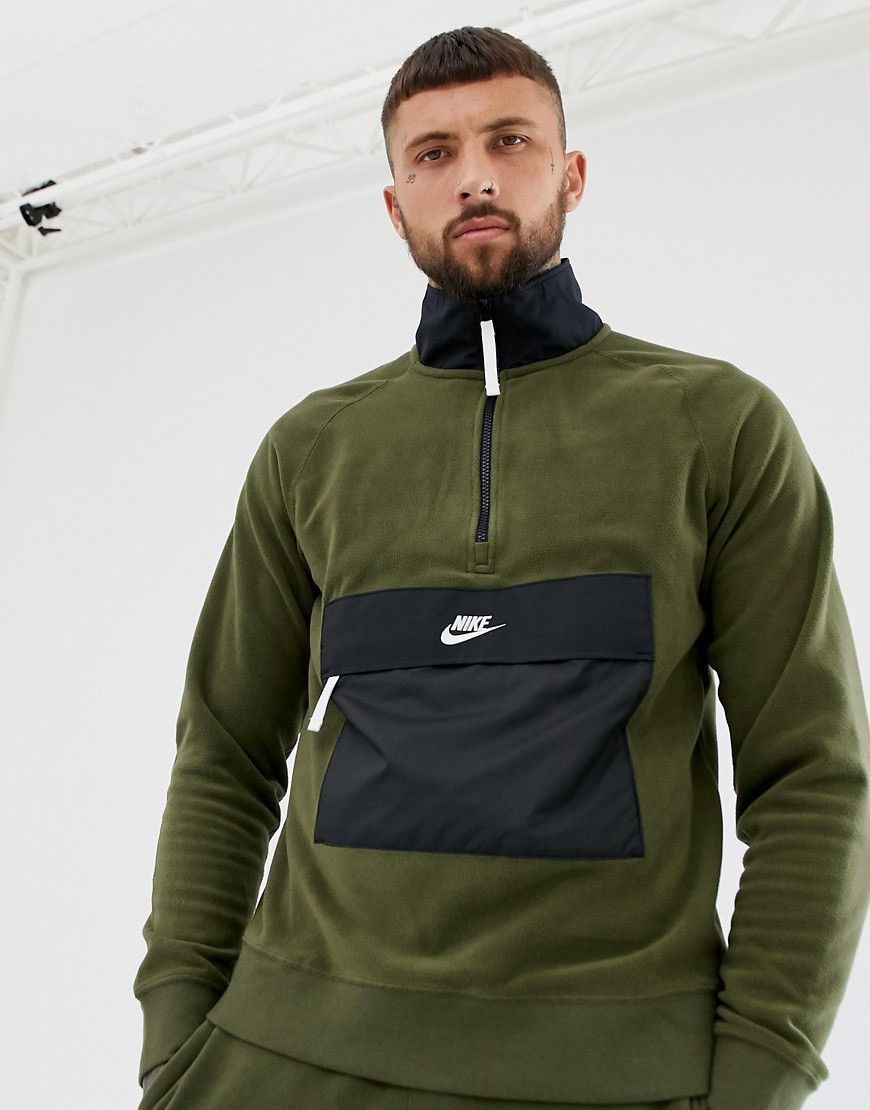 Nike Nike Half Zip Borg Sweet in Green size XS Size US XS / EU 42 / 0 - 1 Thumbnail