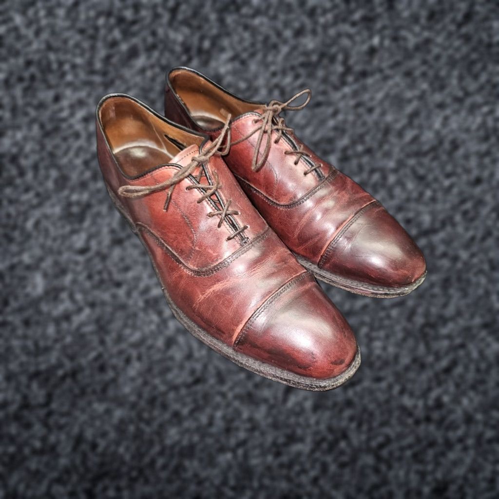 Allen Edmonds Park Avenue Oxford Cap Toe Leather Dress Shoes Size 9 1/2 C Oxblood