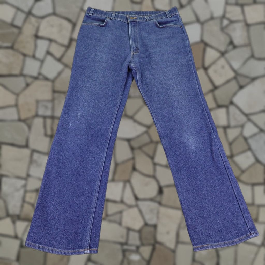 Levi's VINTAGE Levi's Jeans Mens 38x31 Blue Denim Bootcut Dark Wash 80s Pants Jeans Mens Bootcut 1980s Levi's Blue Denim Jeans Size US 35 - 1 Thumbnail