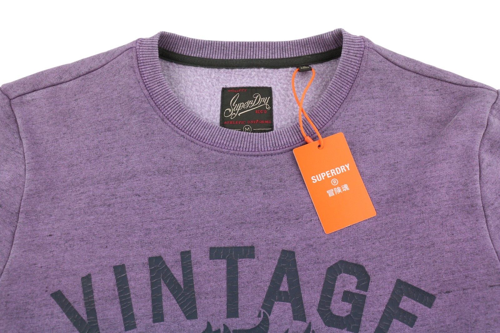 Superdry COLLEGE SCRIPTED M Purple Melange Pullover 87117 Size US M / EU 48-50 / 2 - 5 Thumbnail
