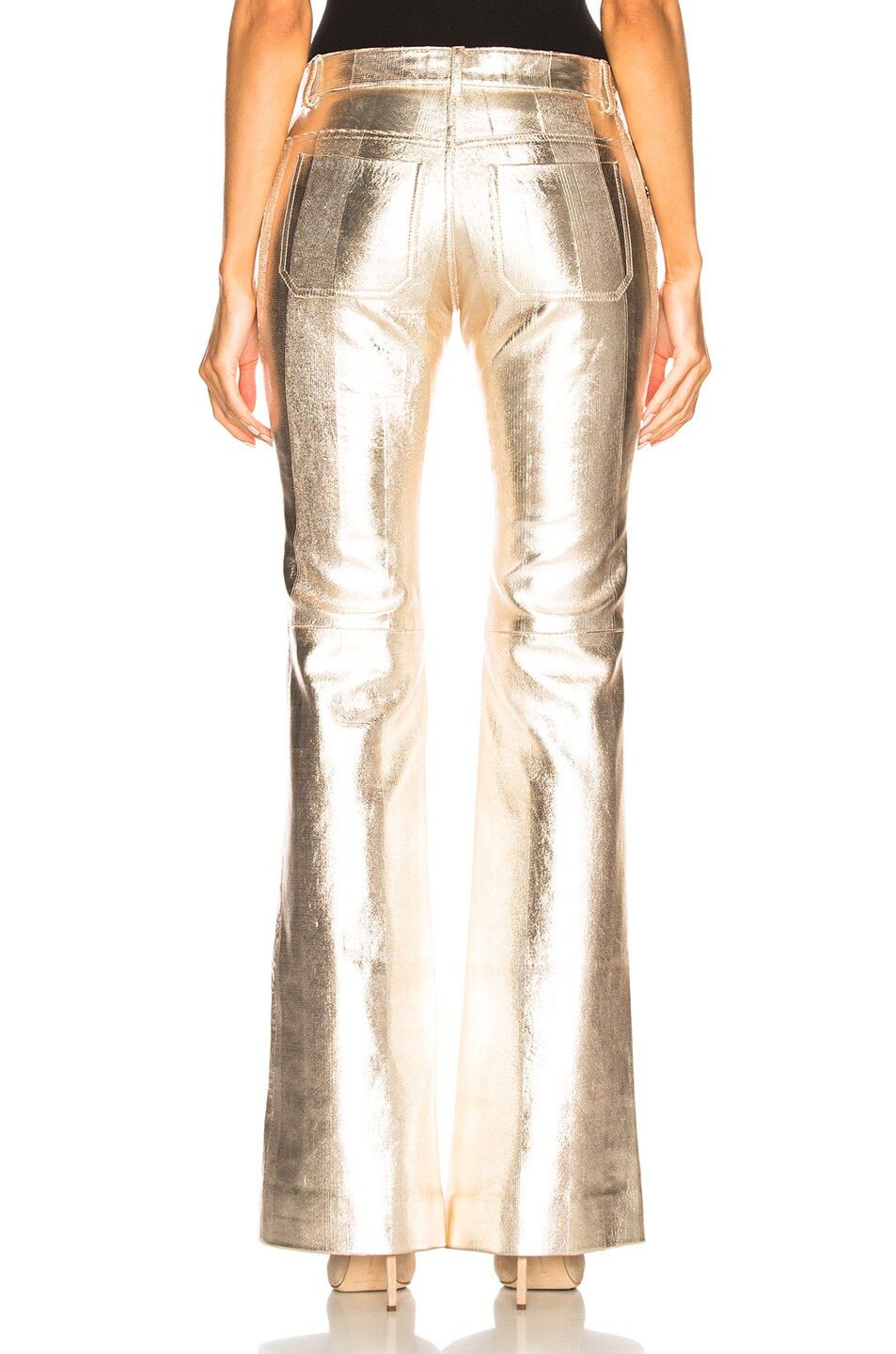 Chloe o1y0825 Leather Casual Pant in Platinum Size 32" / US 10 / IT 46 - 3 Thumbnail