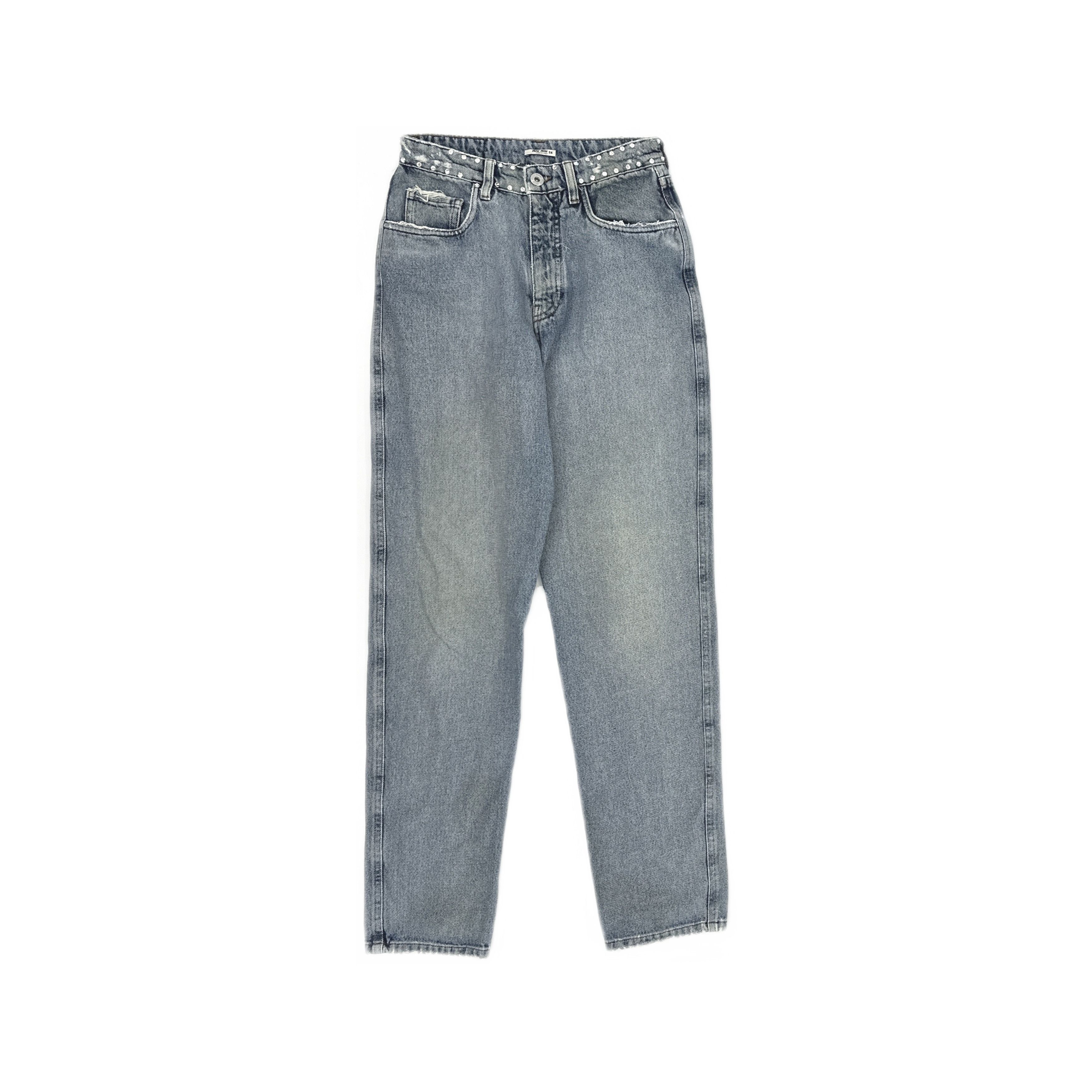 Miu Miu Miu Miu Embellished Waist Jeans Size 24 Size 24" / US 00 / IT 34 - 1 Thumbnail