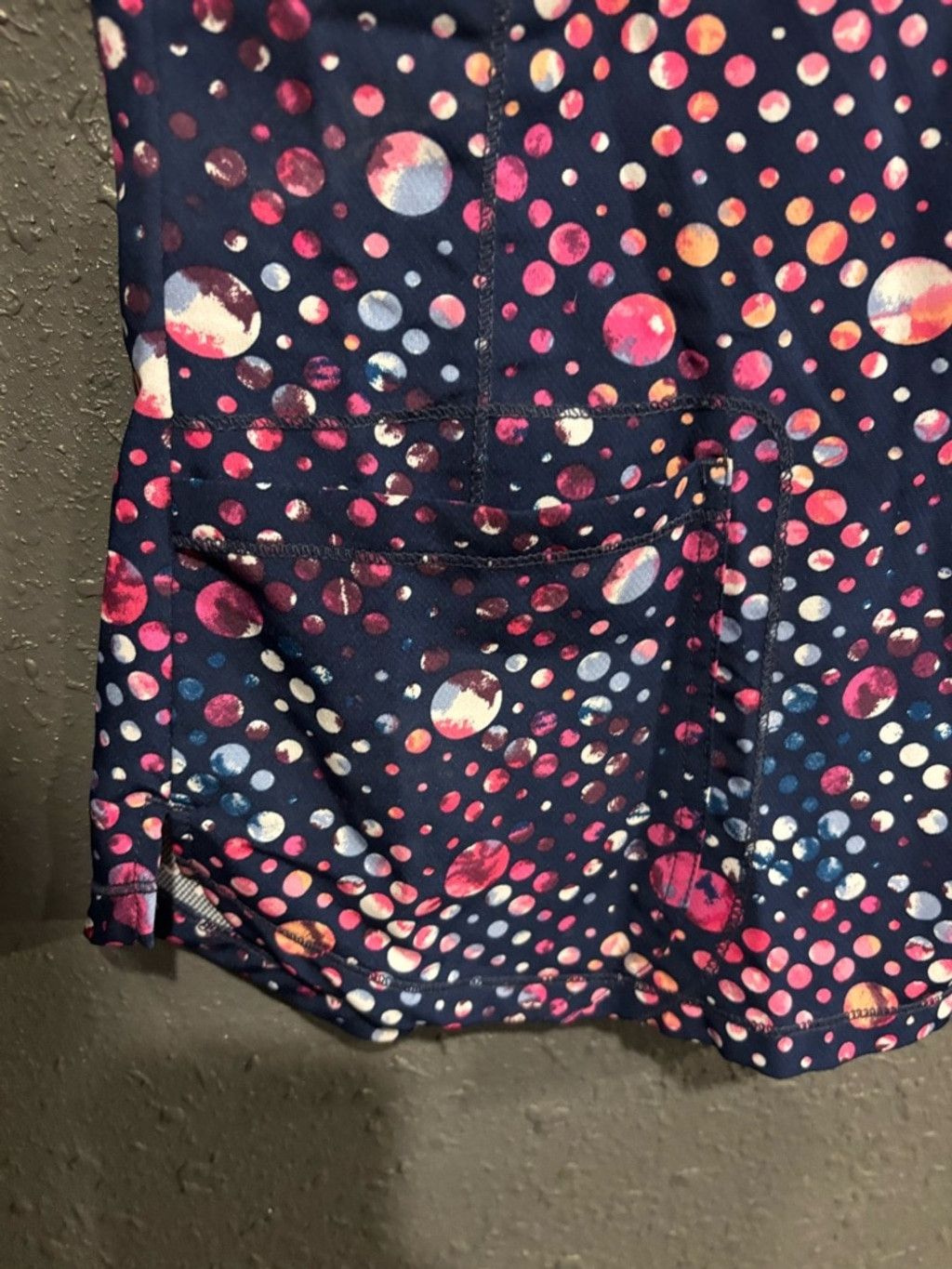 Dickies Dickies Navy Scrub Top with Pink Dot Pattern Size XS / US 0-2 / IT 36-38 - 5 Thumbnail