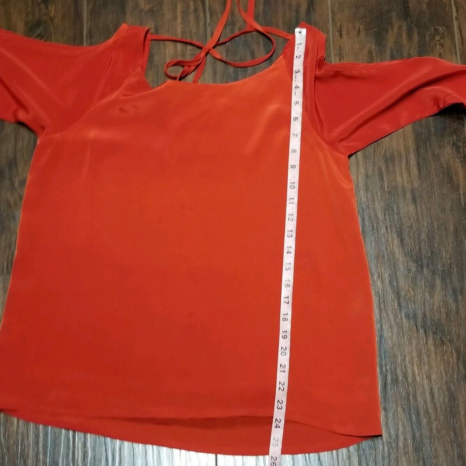 Designer Judith March Top Medium Orange Cold Shoulder Embroidered Size M / US 6-8 / IT 42-44 - 9 Thumbnail