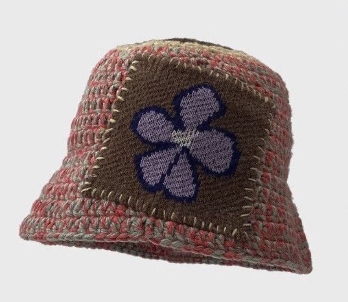 Japanese Brand Outdoor retro floral knitted tulip hat bucket hat Size ONE SIZE - 1 Thumbnail
