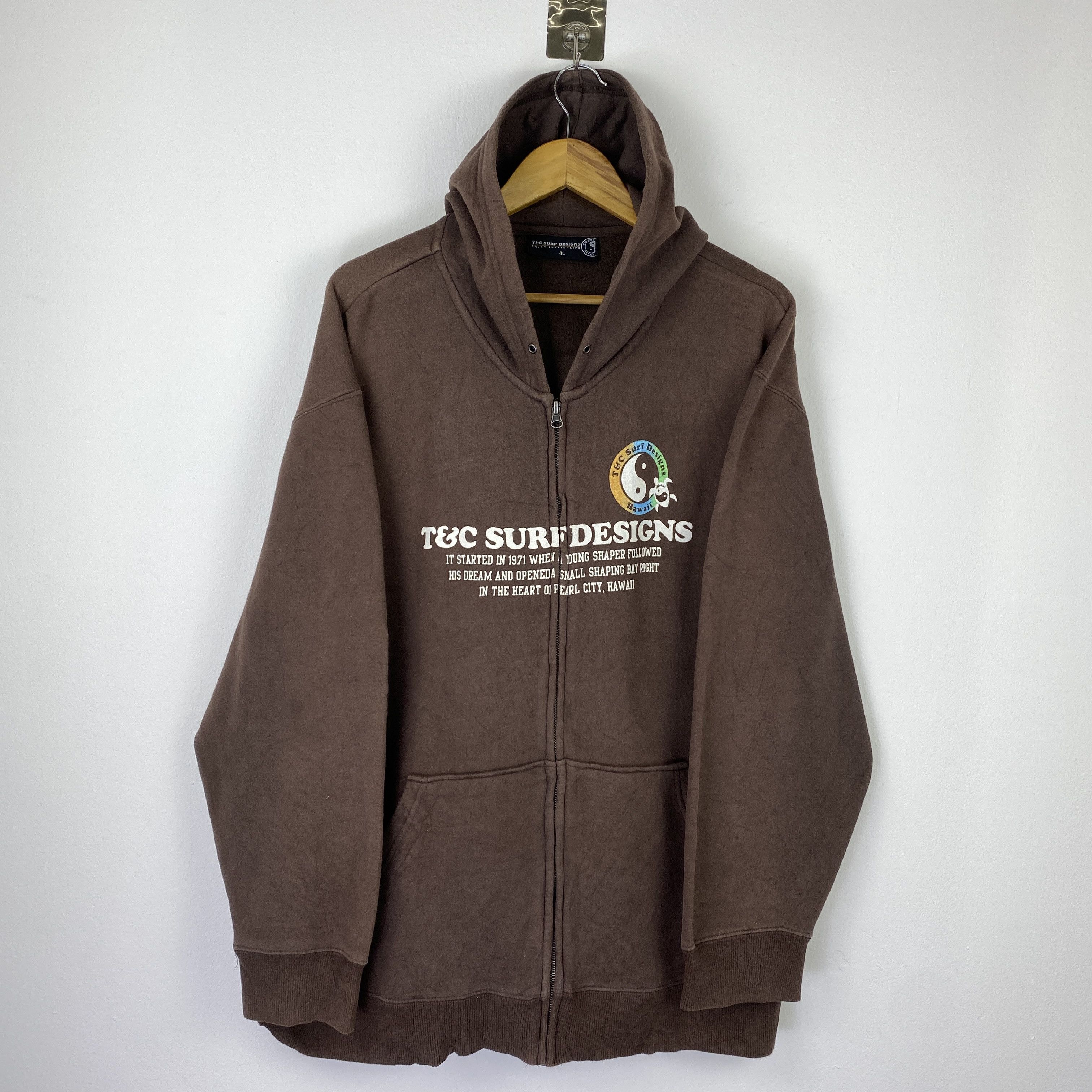 Vintage Vintage T&C Surf Designs Wording Zip Up Hoodie SH0517 Size US XXL / EU 58 / 5 - 2 Thumbnail