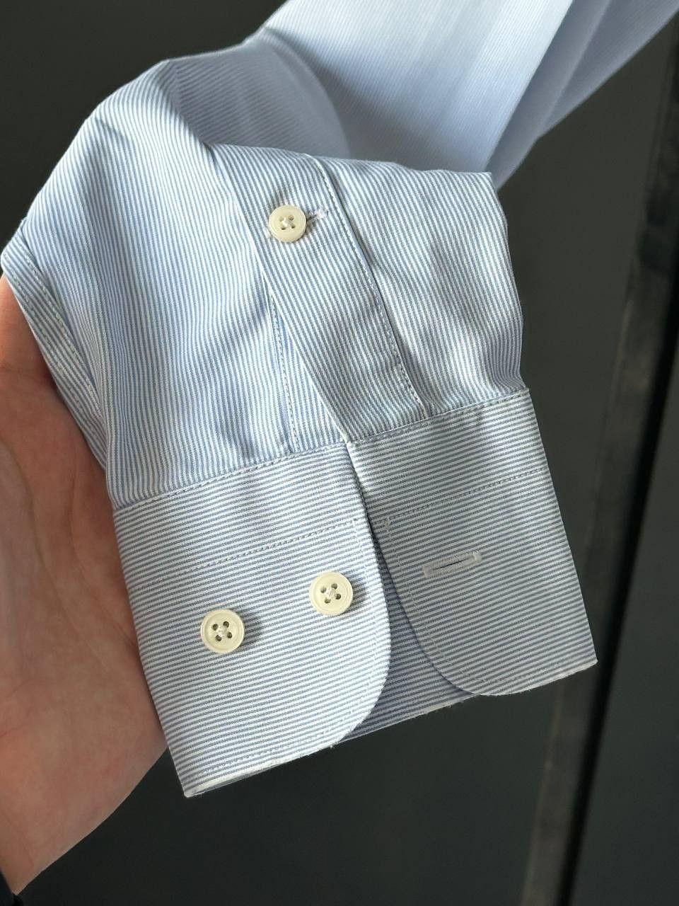 Suitsupply Suitsupply TRAVELLER Blue Cotton Striped Shirt Size US L / EU 52-54 / 3 - 7 Thumbnail