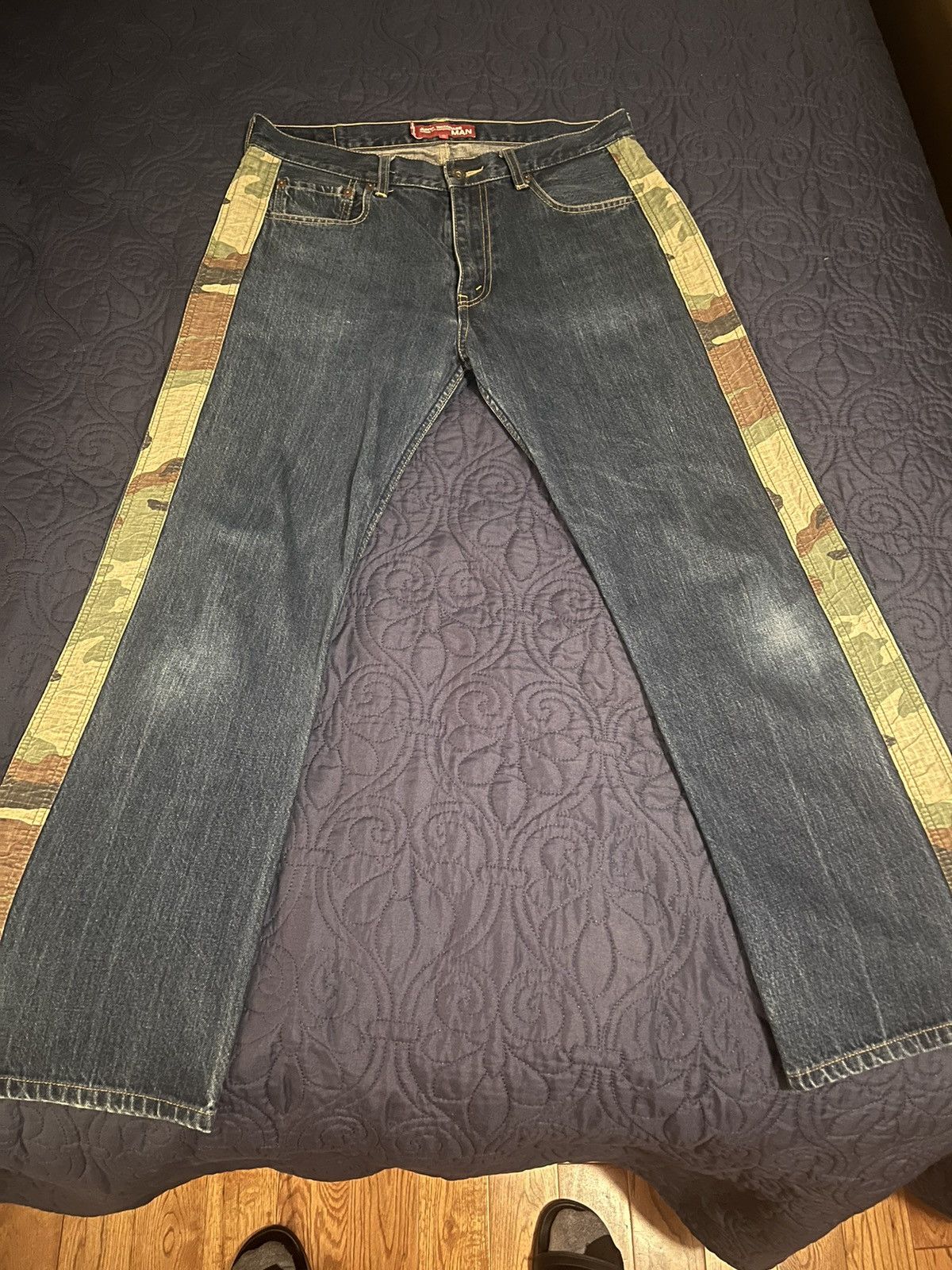 image of Comme Des Garcons x Junya Watanabe Come Stripe Denim in Blue, Men's (Size 32)