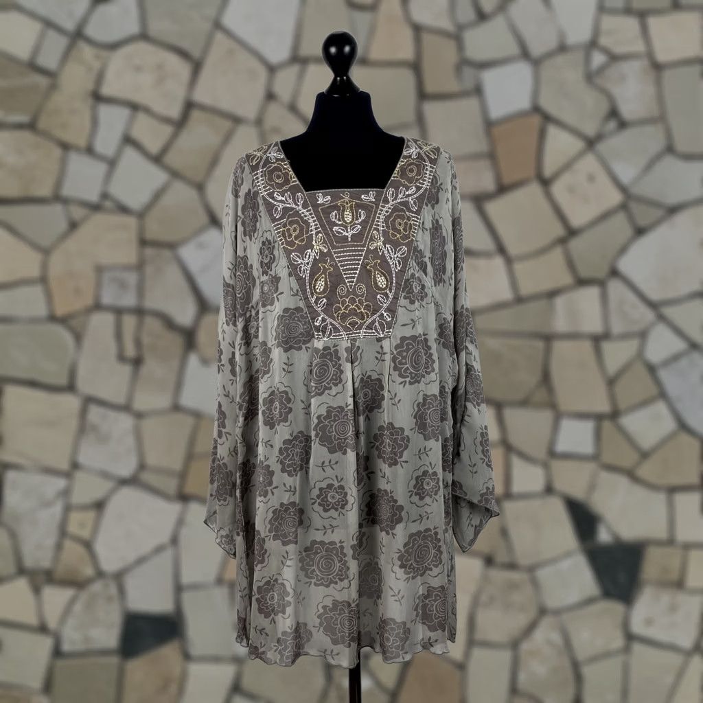 Vintage Gudrun Sjoden Grey Tunic Blouse Shirt L Women Shirt Tunic Grey Size L / US 10 / IT 46 - 1 Thumbnail
