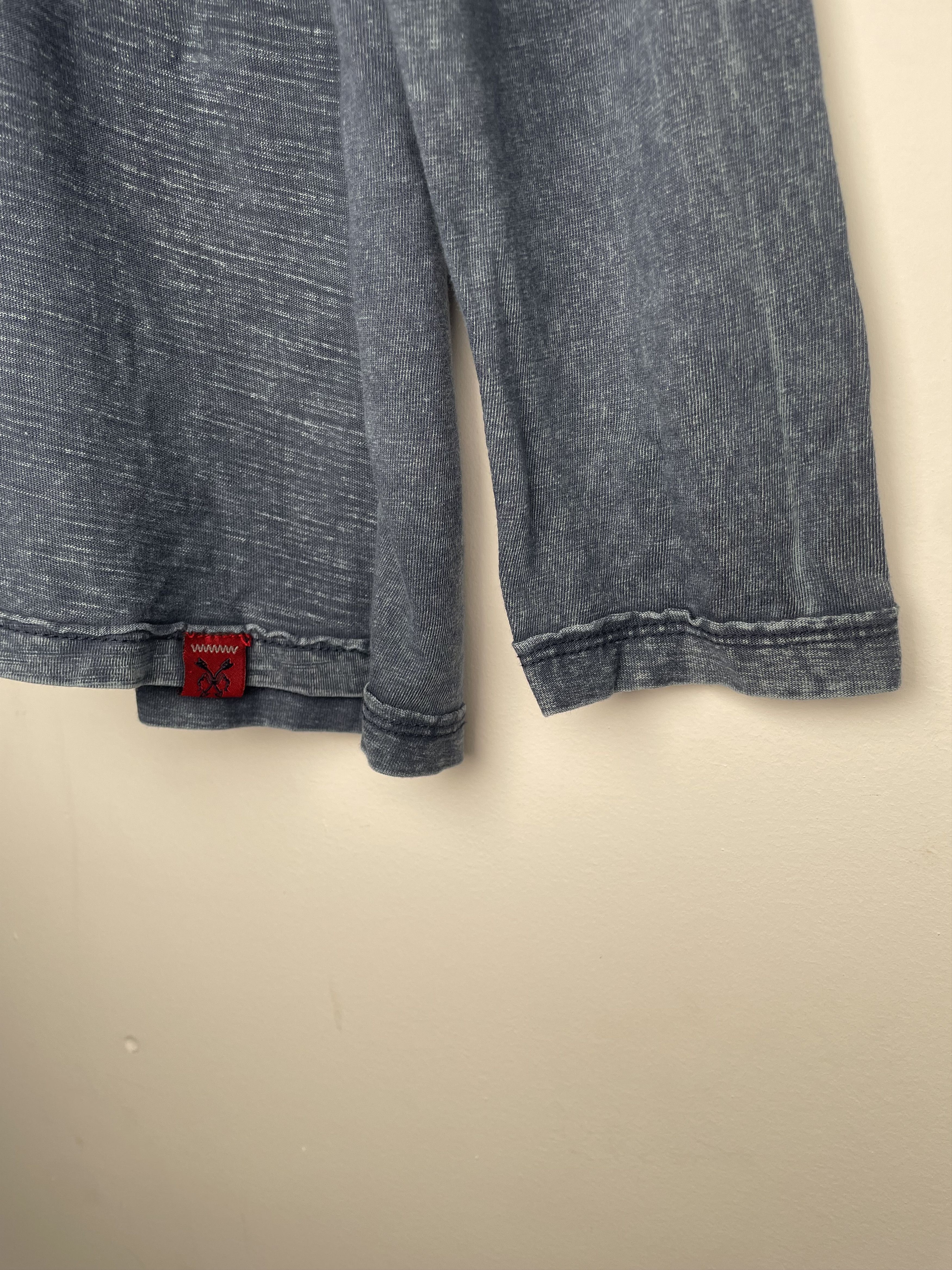 MBX MBX Denim Wear Distressed Indigo Long Sleeve Henley Shirt Sm Size US S / EU 44-46 / 1 - 8 Thumbnail
